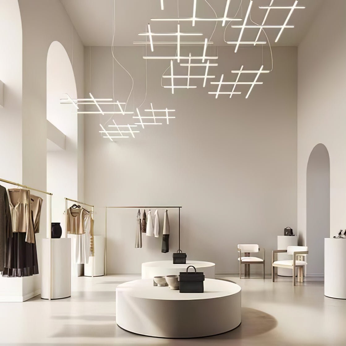 Geometric Linear Grid Pendant Lamp-Neutral Decor