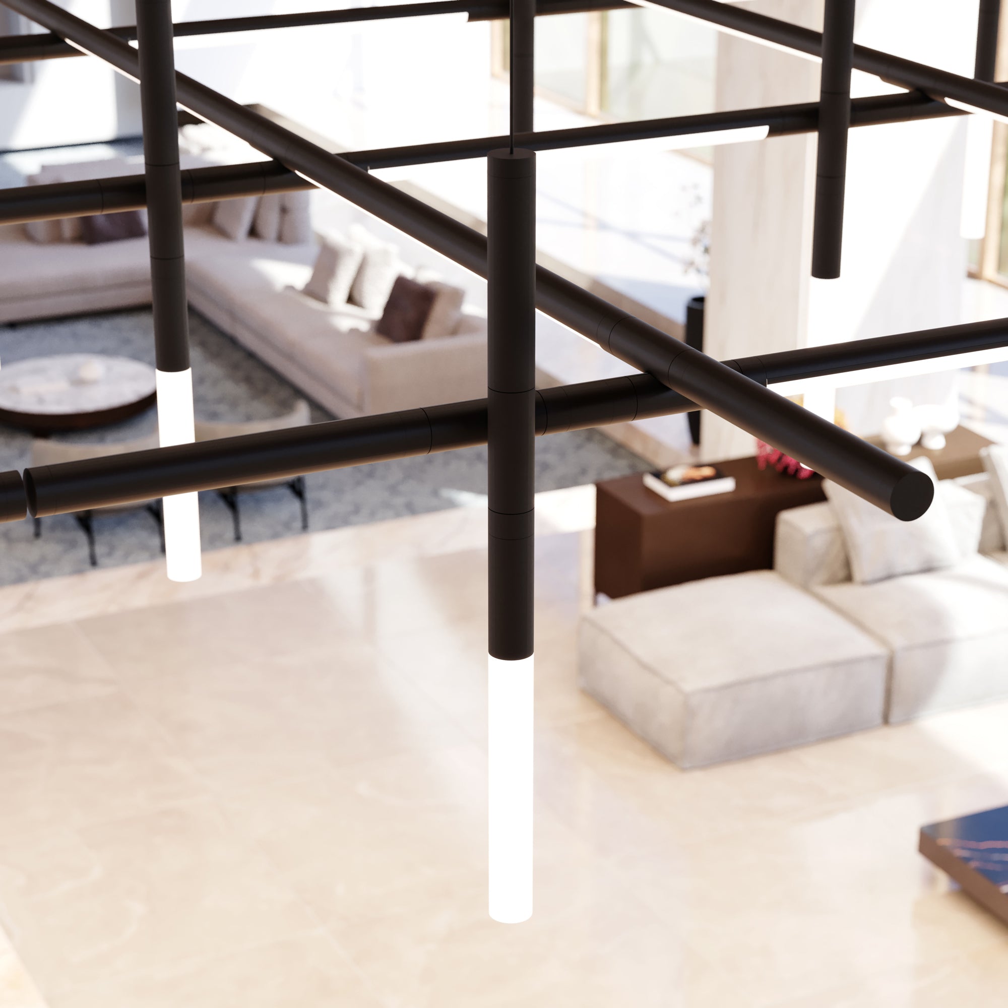 Geometric Linear Pendant Lamp-Neutral Decor