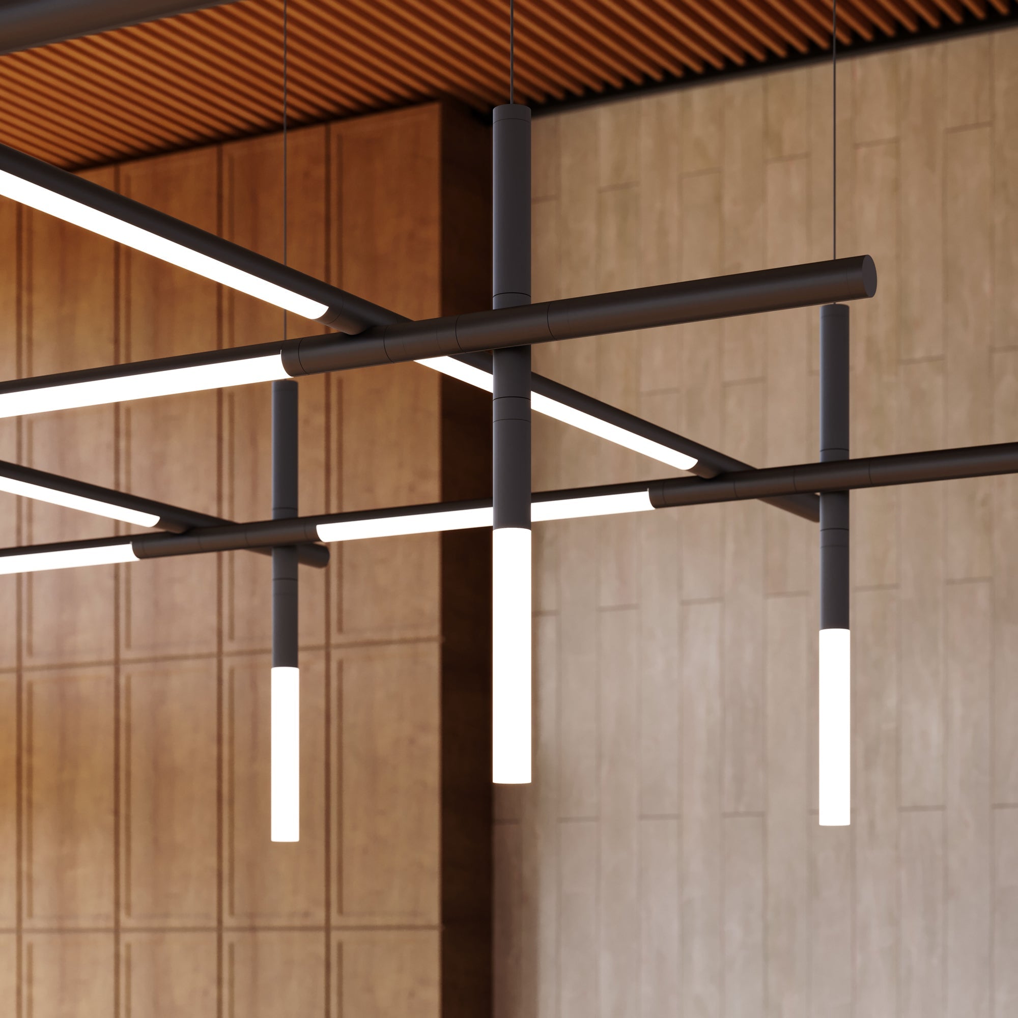 Geometric Linear Pendant Lamp-Neutral Decor