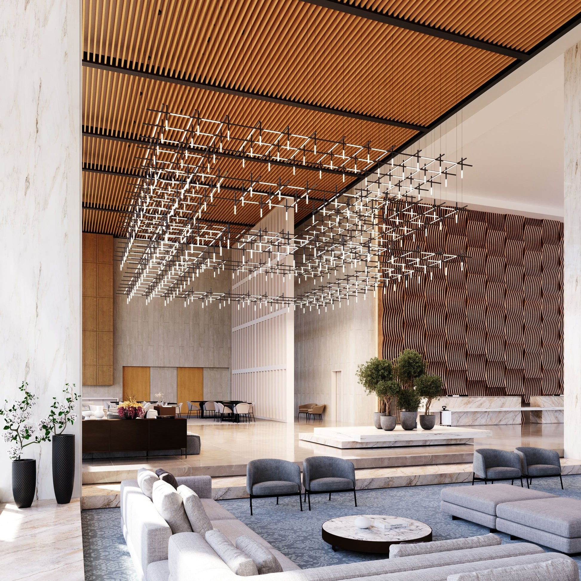 Geometric Linear Pendant Lamp-Neutral Decor