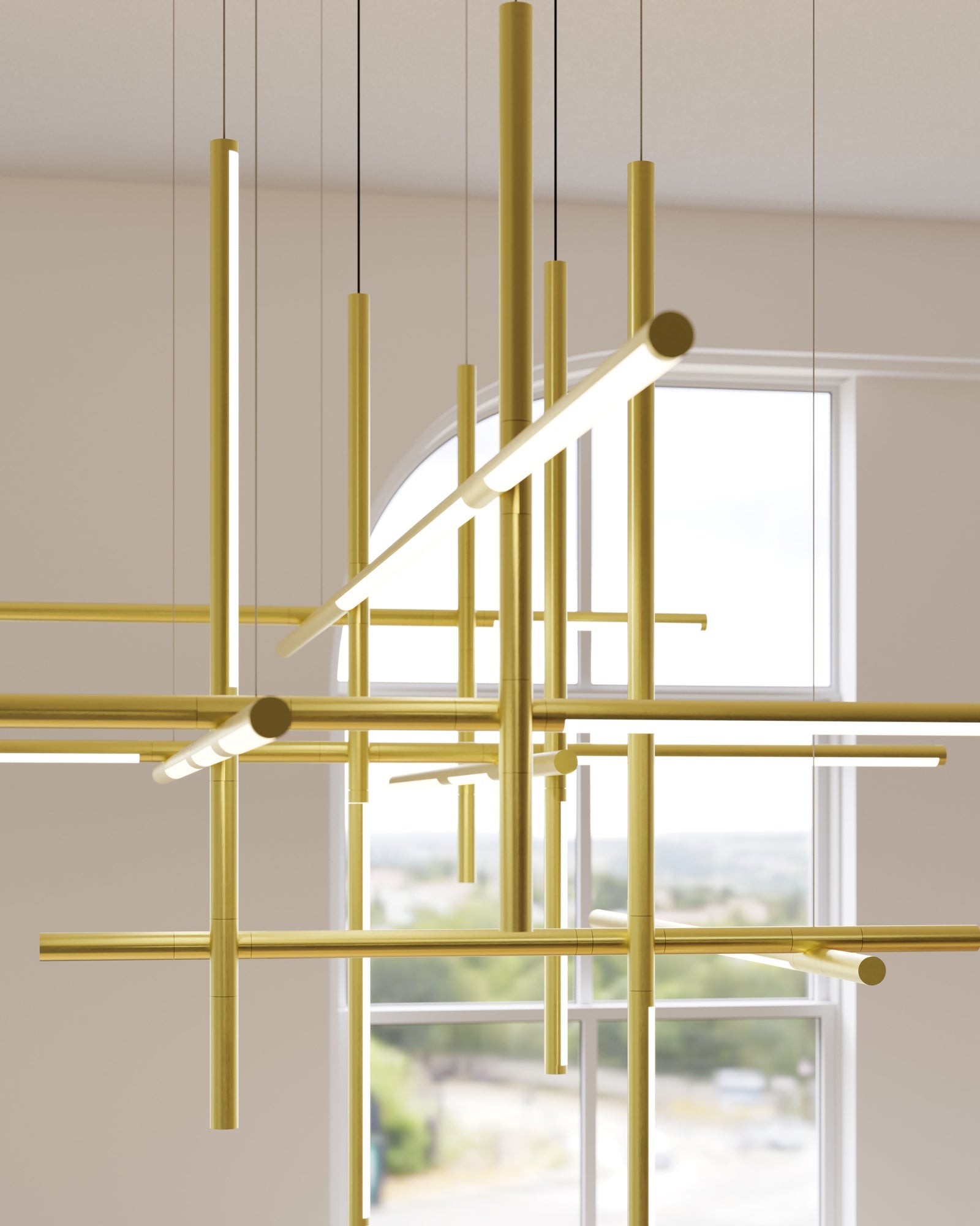 Geometric Linear Pendant Lamp-Neutral Decor