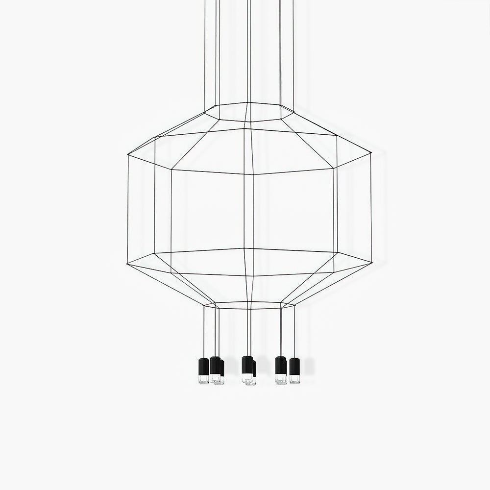 Bovena Pendant Lamp Geometric Wire Black LED-Neutral Decor