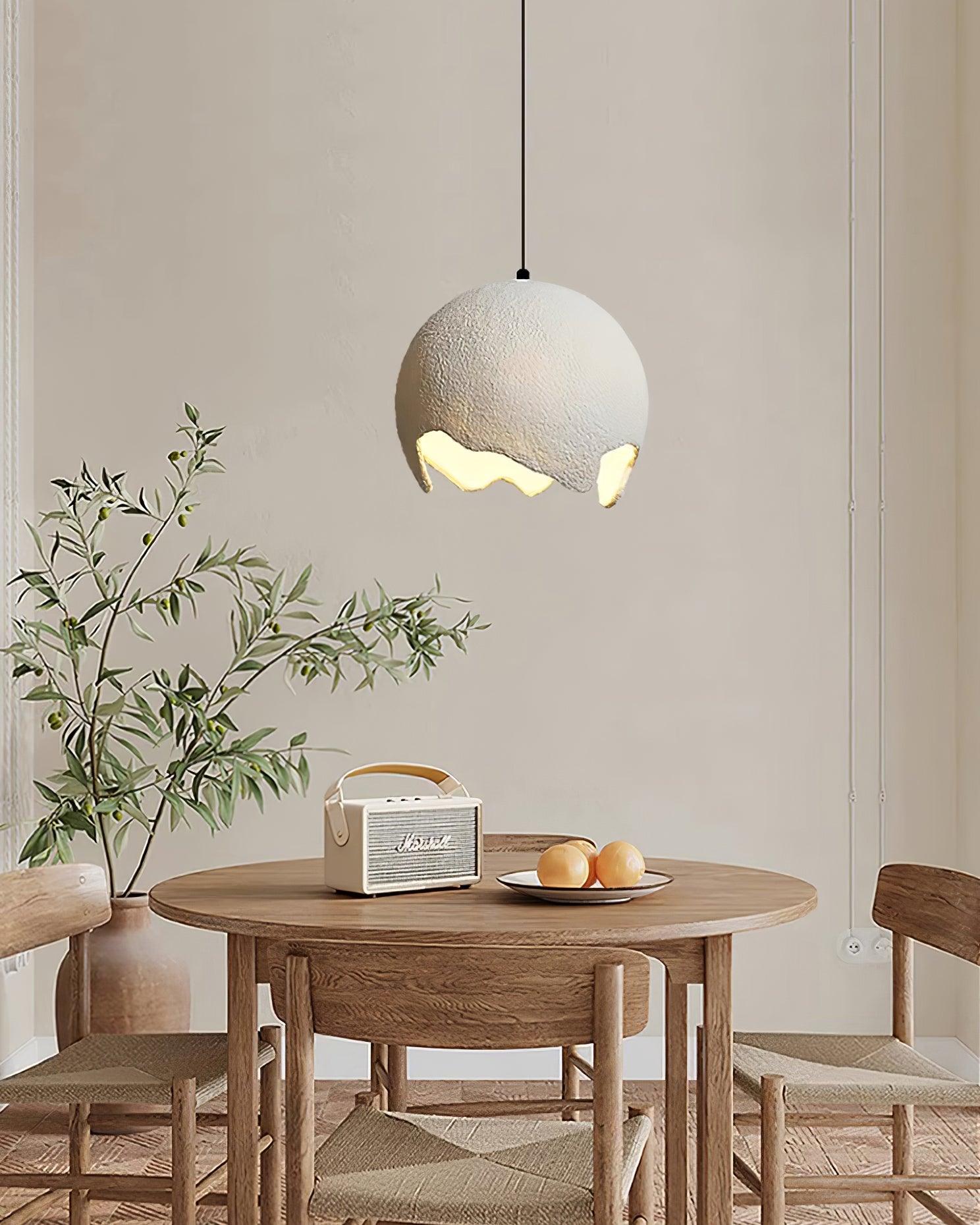 Patrick Wabi-Sabi Resin Pendant Light-Neutral Decor