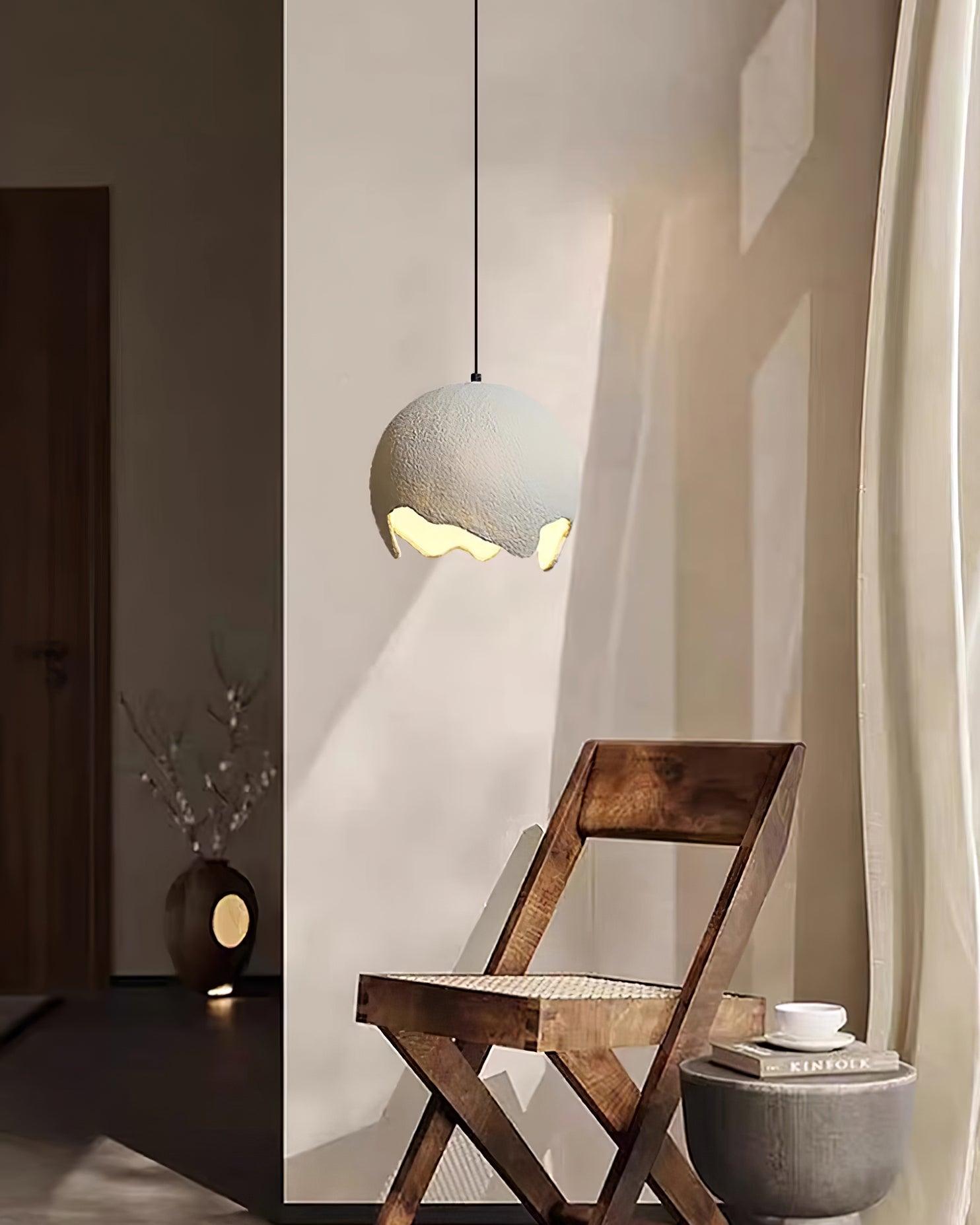 Patrick Wabi-Sabi Resin Pendant Light-Neutral Decor