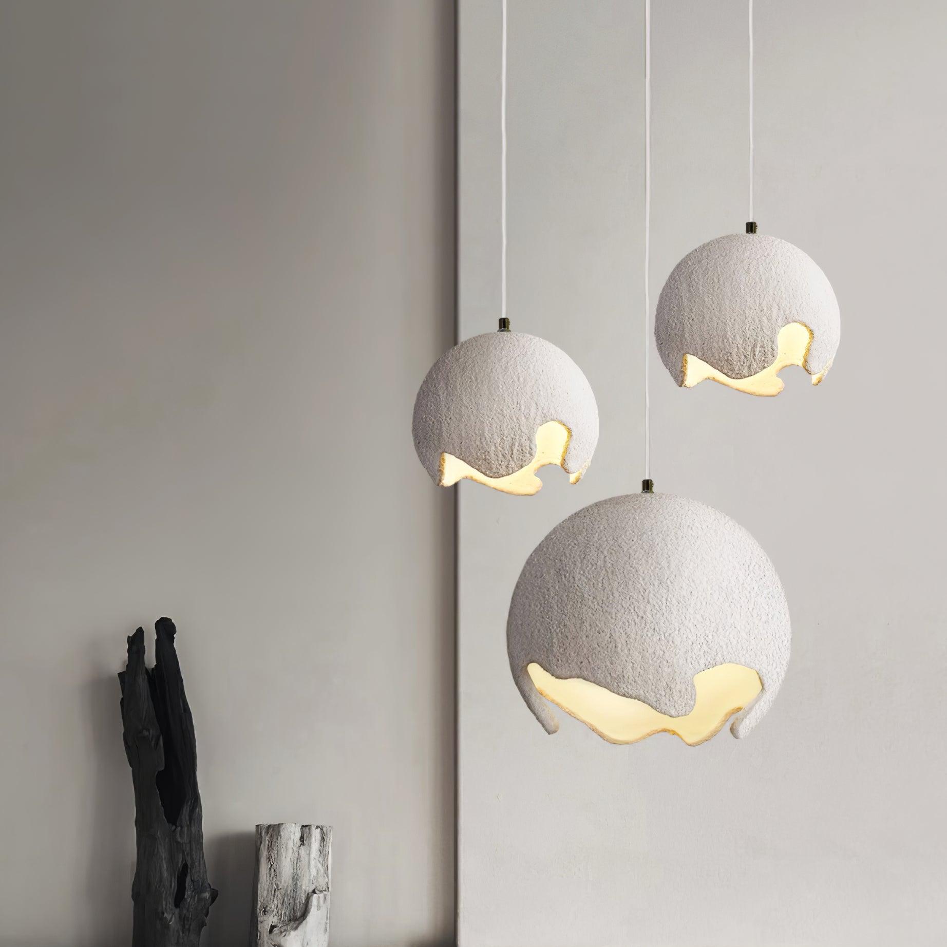 Patrick Wabi-Sabi Resin Pendant Light-Neutral Decor