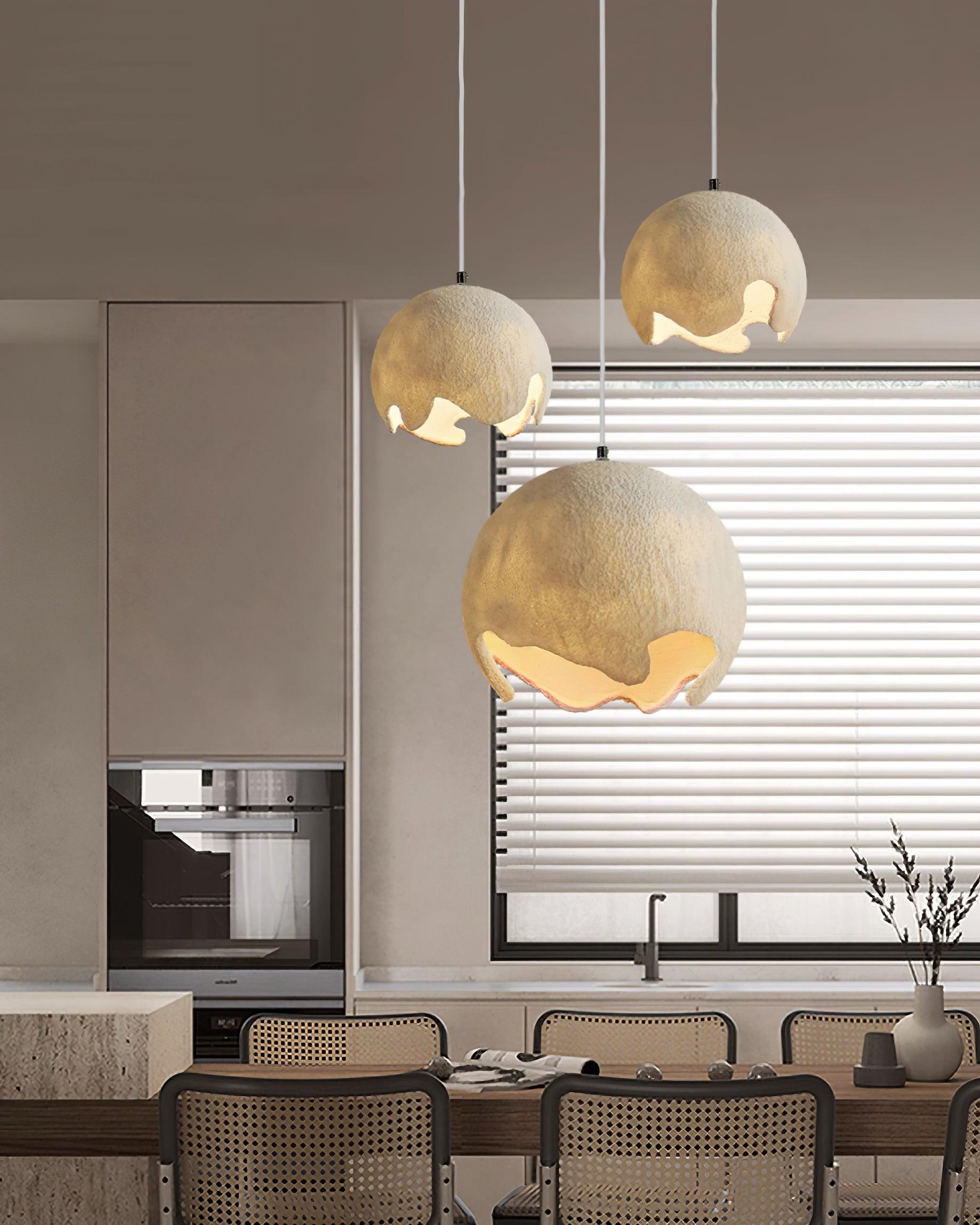 Patrick Wabi-Sabi Resin Pendant Light-Neutral Decor