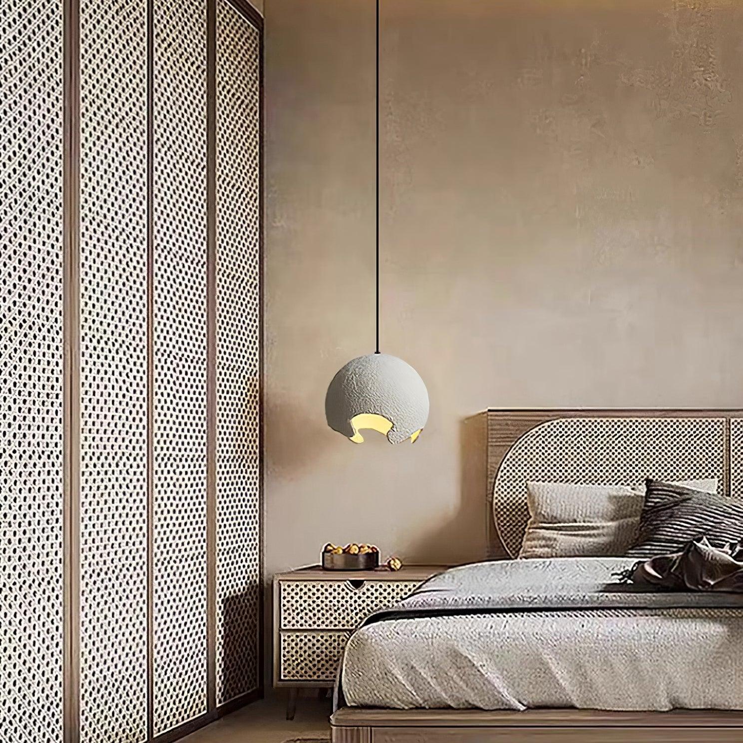 Patrick Wabi-Sabi Resin Pendant Light-Neutral Decor