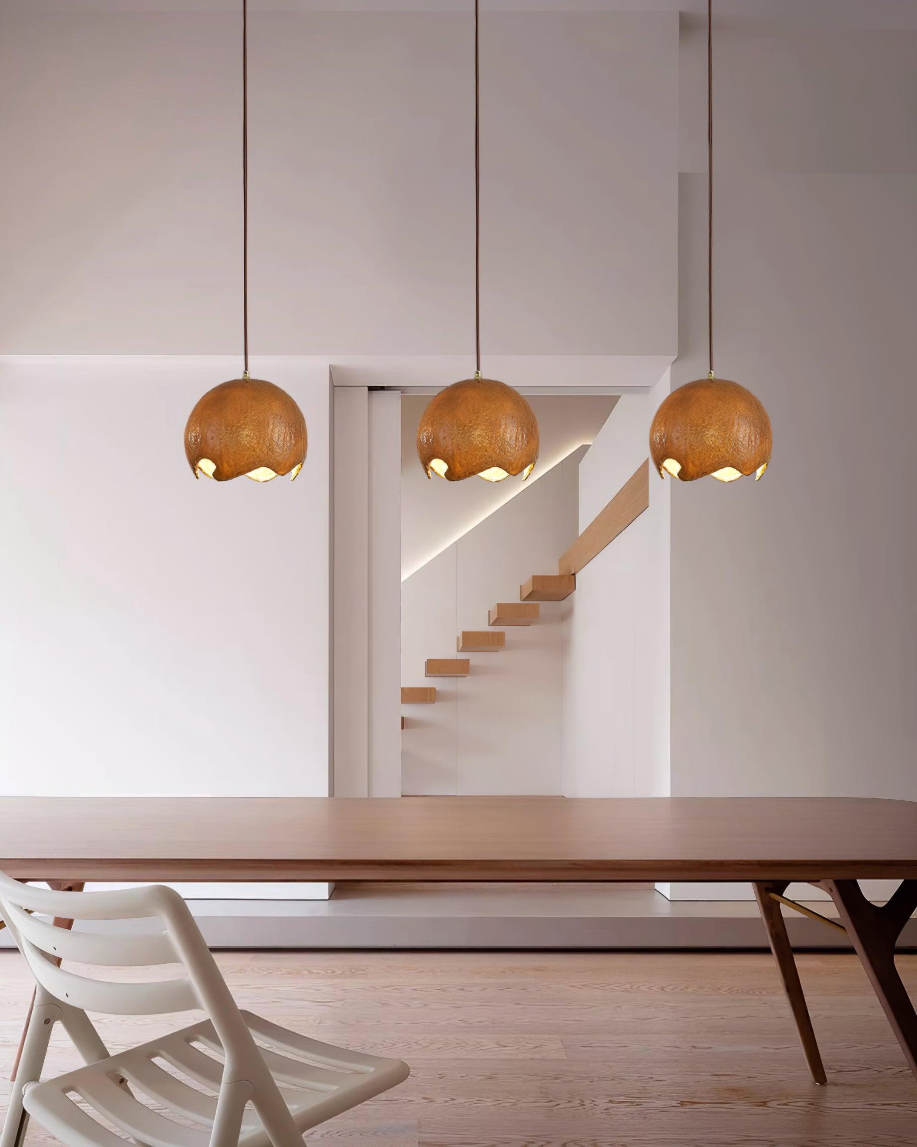 Patrick Wabi-Sabi Resin Pendant Light-Neutral Decor