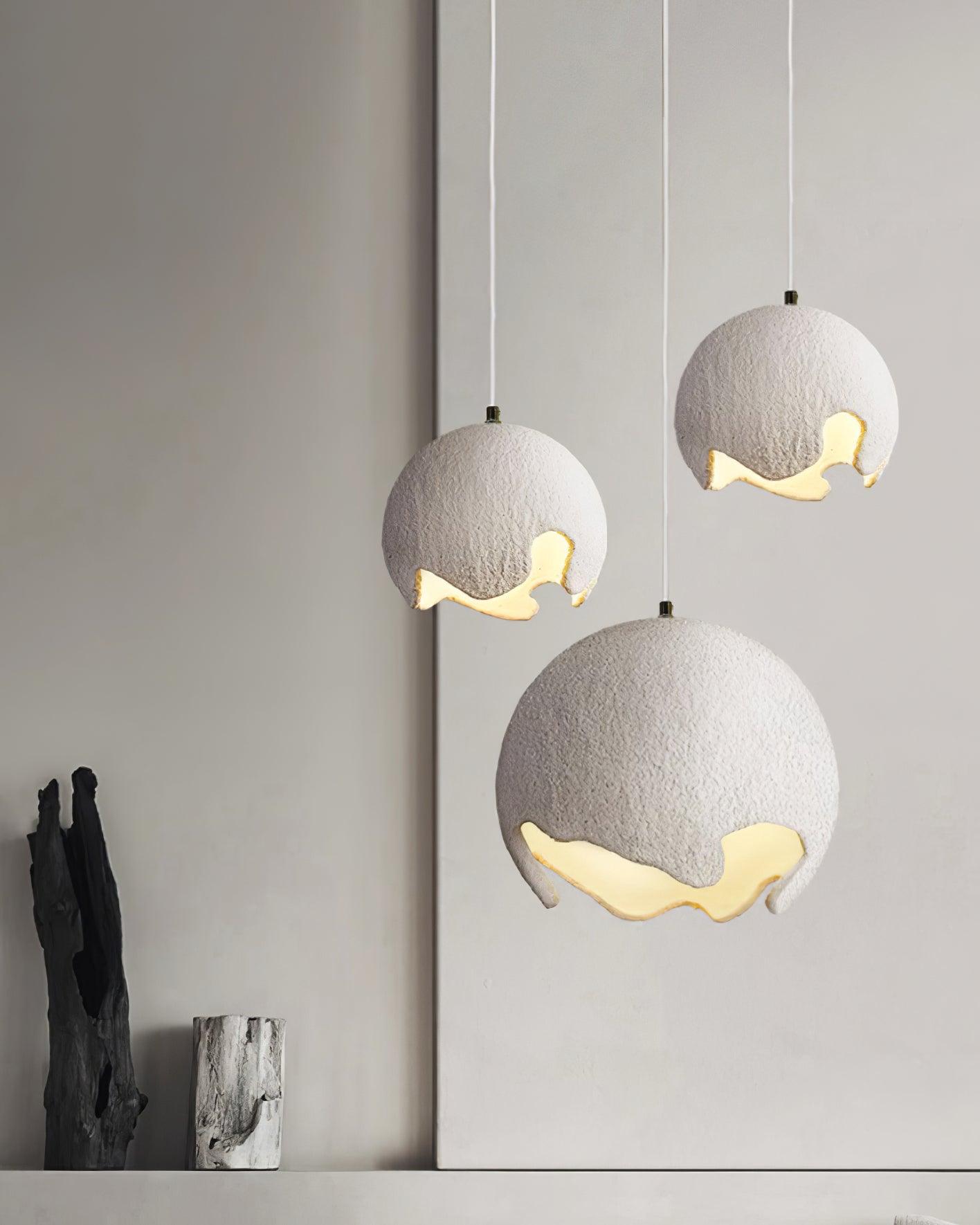 Patrick Wabi-Sabi Resin Pendant Light-Neutral Decor