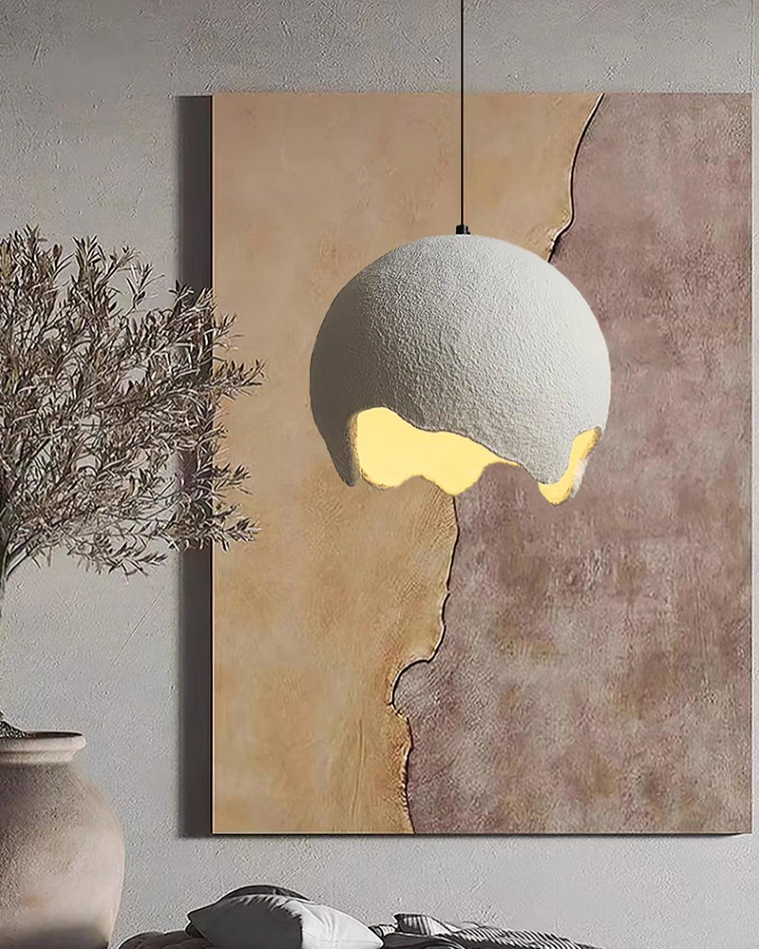 Patrick Wabi-Sabi Resin Pendant Light-Neutral Decor