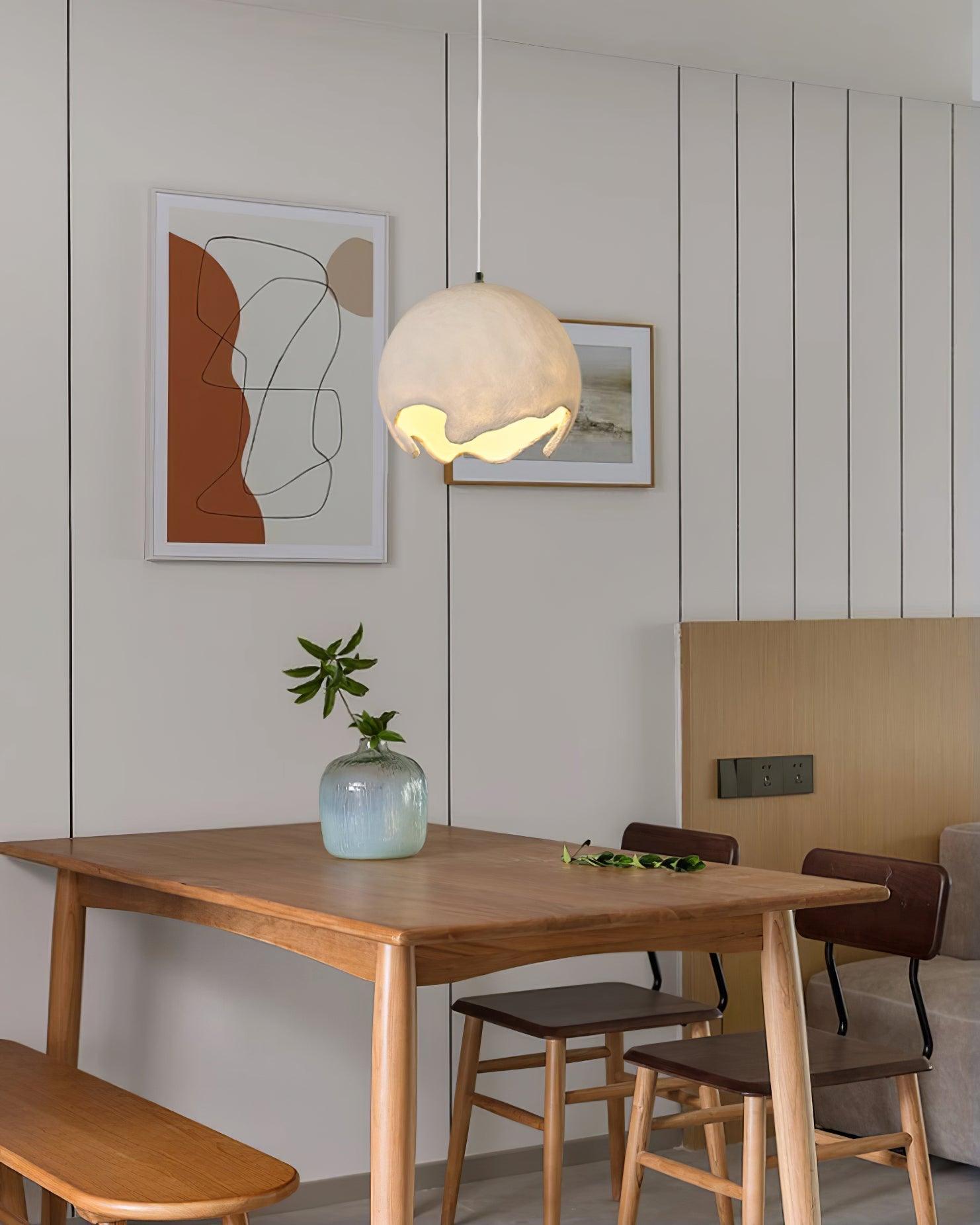 Patrick Wabi-Sabi Resin Pendant Light-Neutral Decor