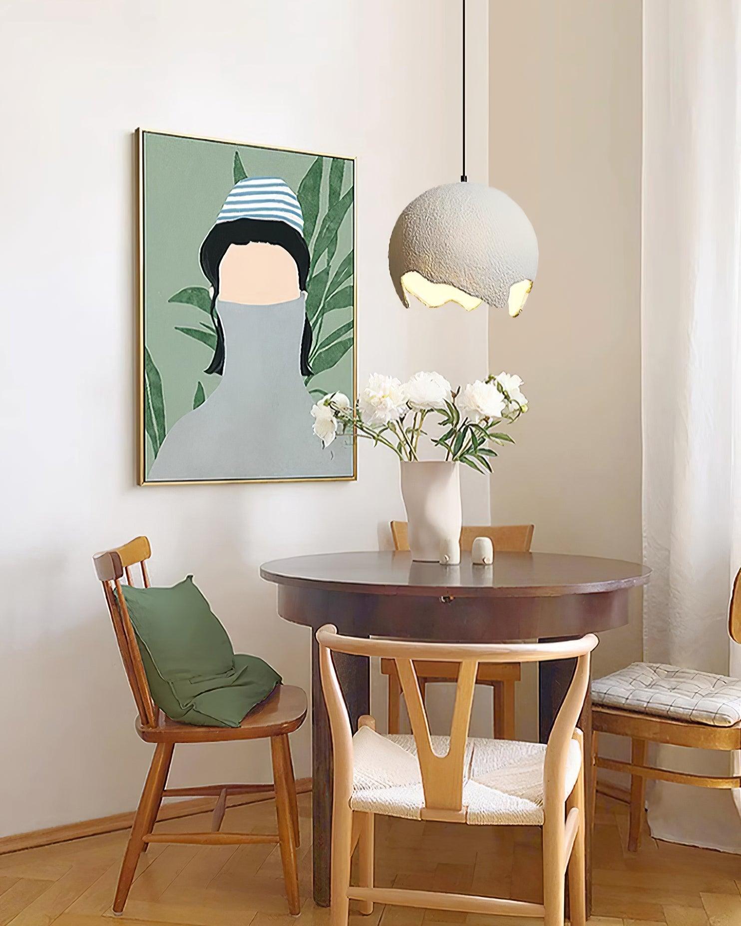 Patrick Wabi-Sabi Resin Pendant Light-Neutral Decor