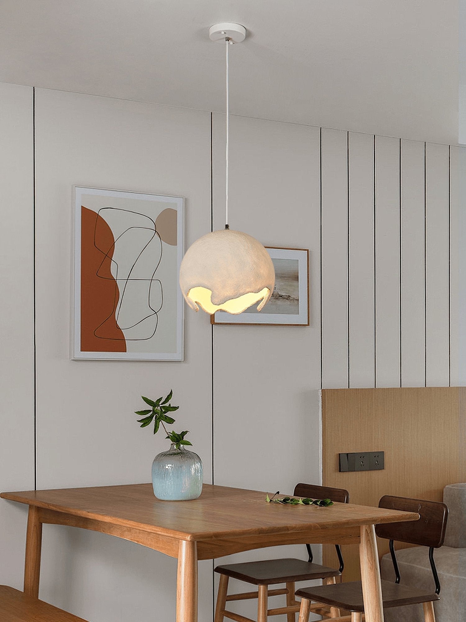 Patrick Wabi-Sabi Resin Pendant Light-Neutral Decor