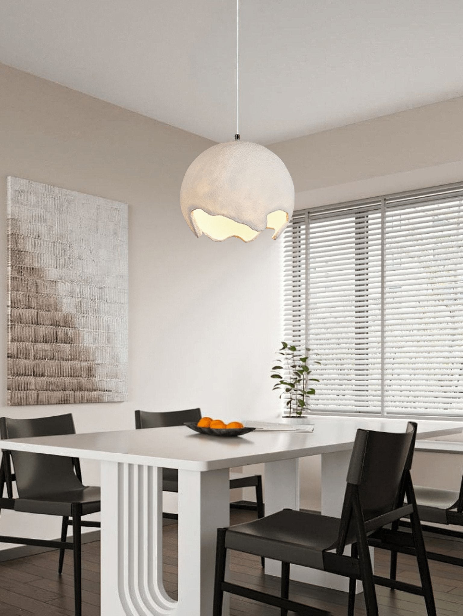 Patrick Wabi-Sabi Resin Pendant Light-Neutral Decor