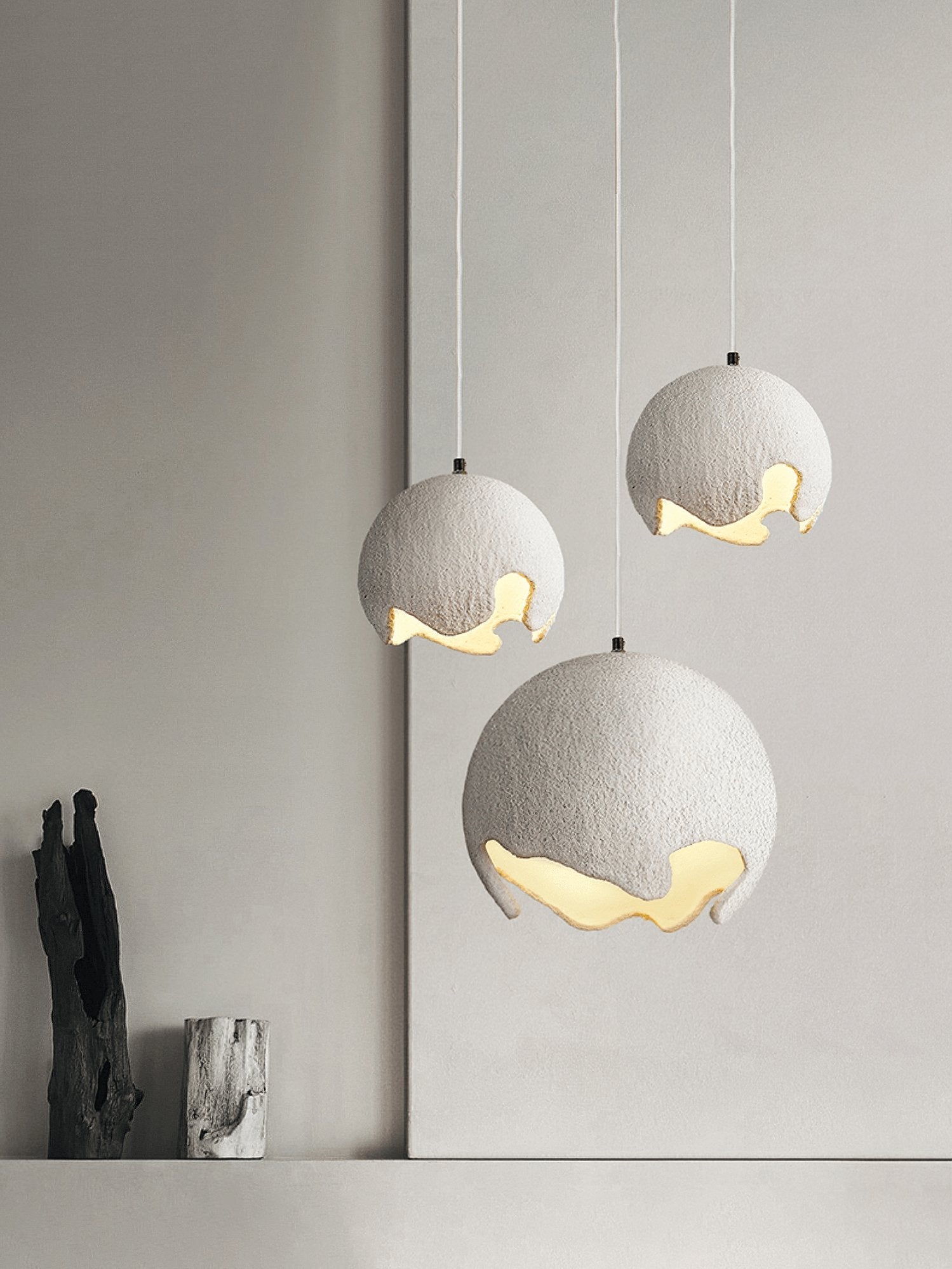 Patrick Wabi-Sabi Resin Pendant Light-Neutral Decor