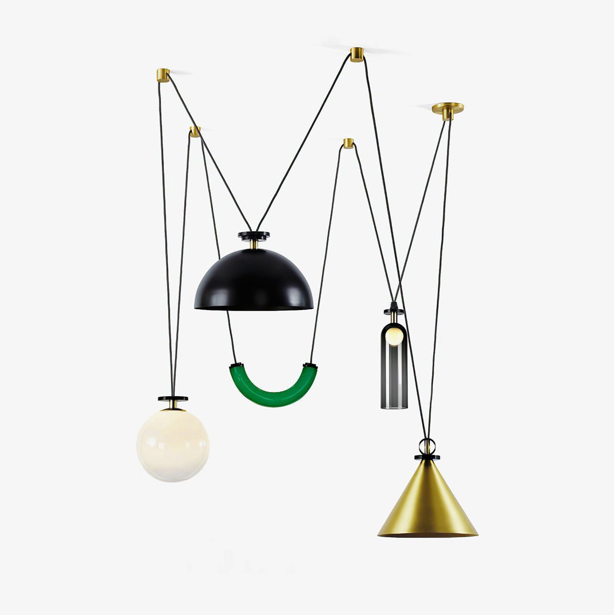 Lustra Chandelier Geometric Shape Art-Neutral Decor