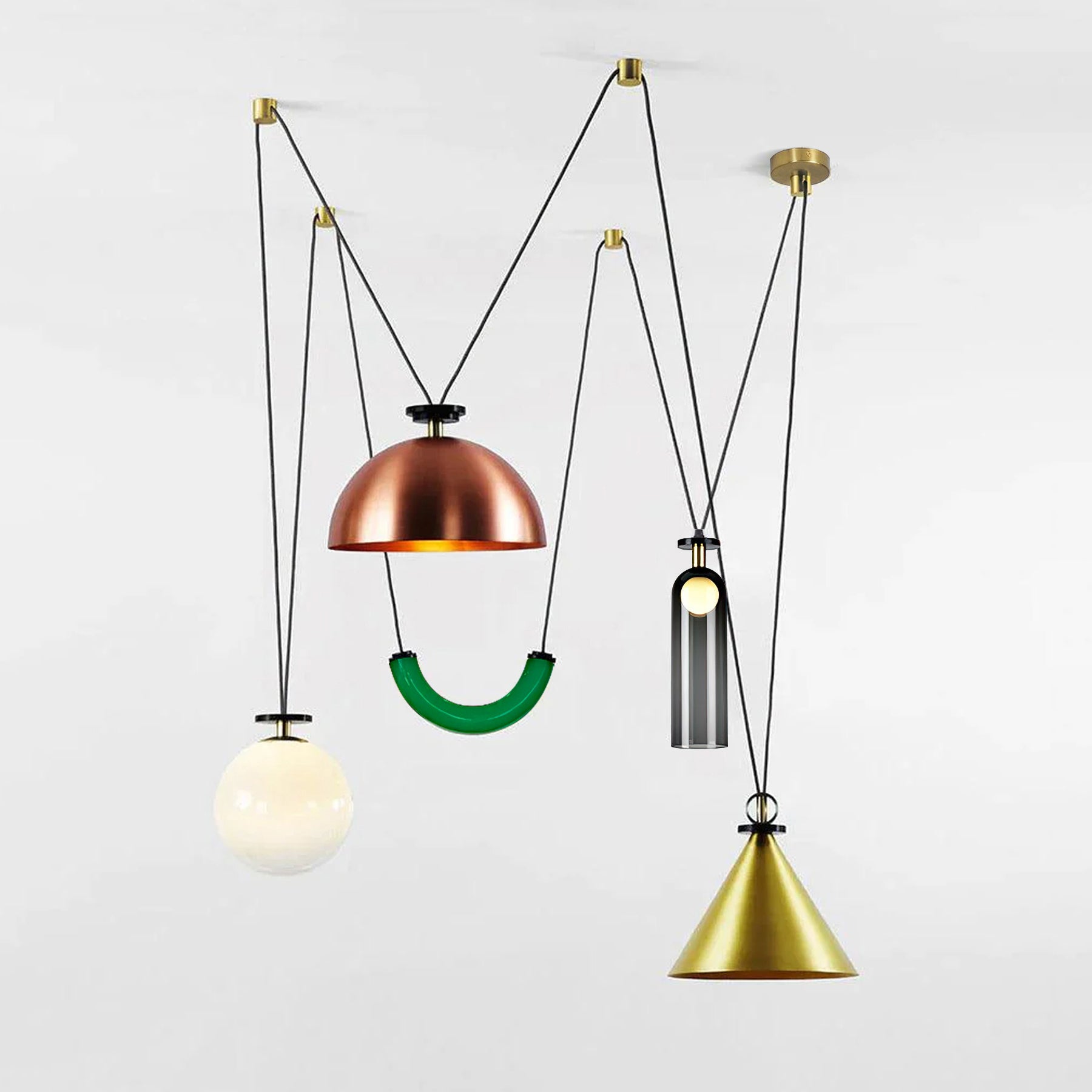Lustra Chandelier Geometric Shape Art-Neutral Decor