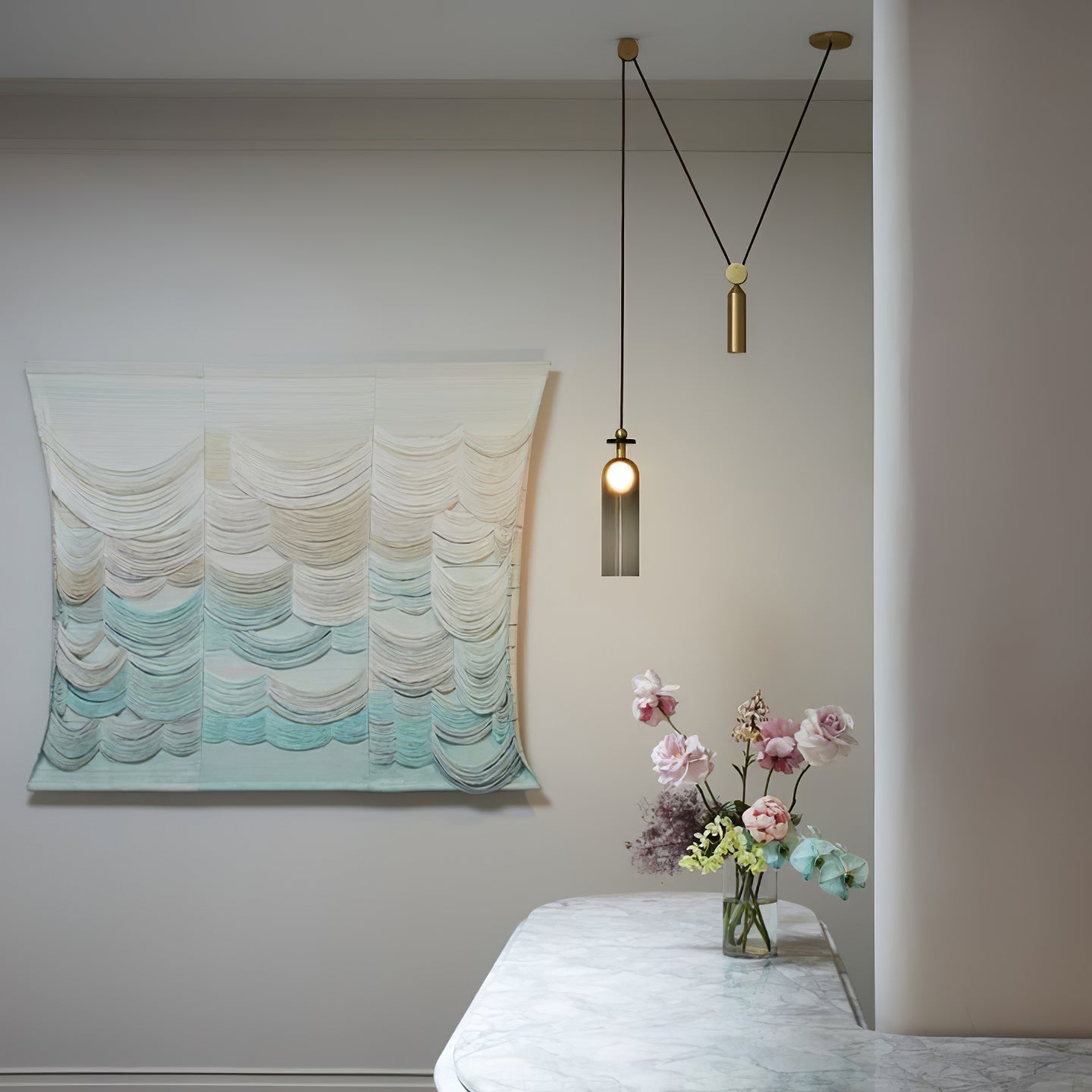 Lustra Chandelier Geometric Shape Art-Neutral Decor