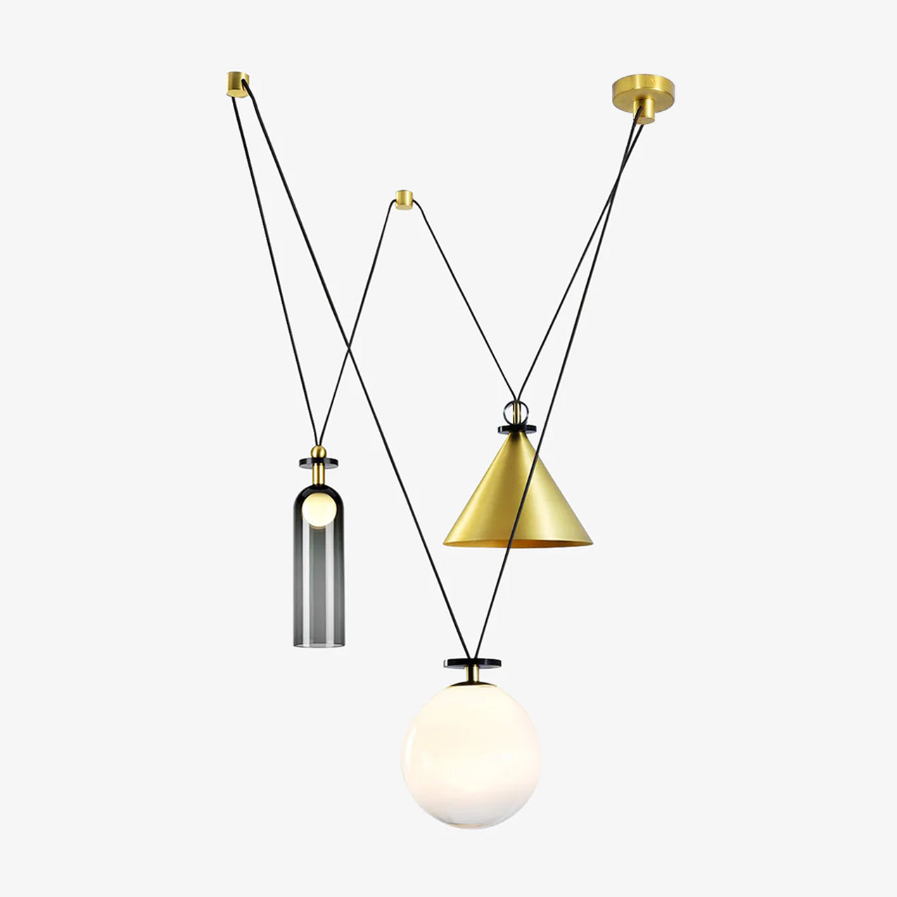 Lustra Chandelier Geometric Shape Art-Neutral Decor