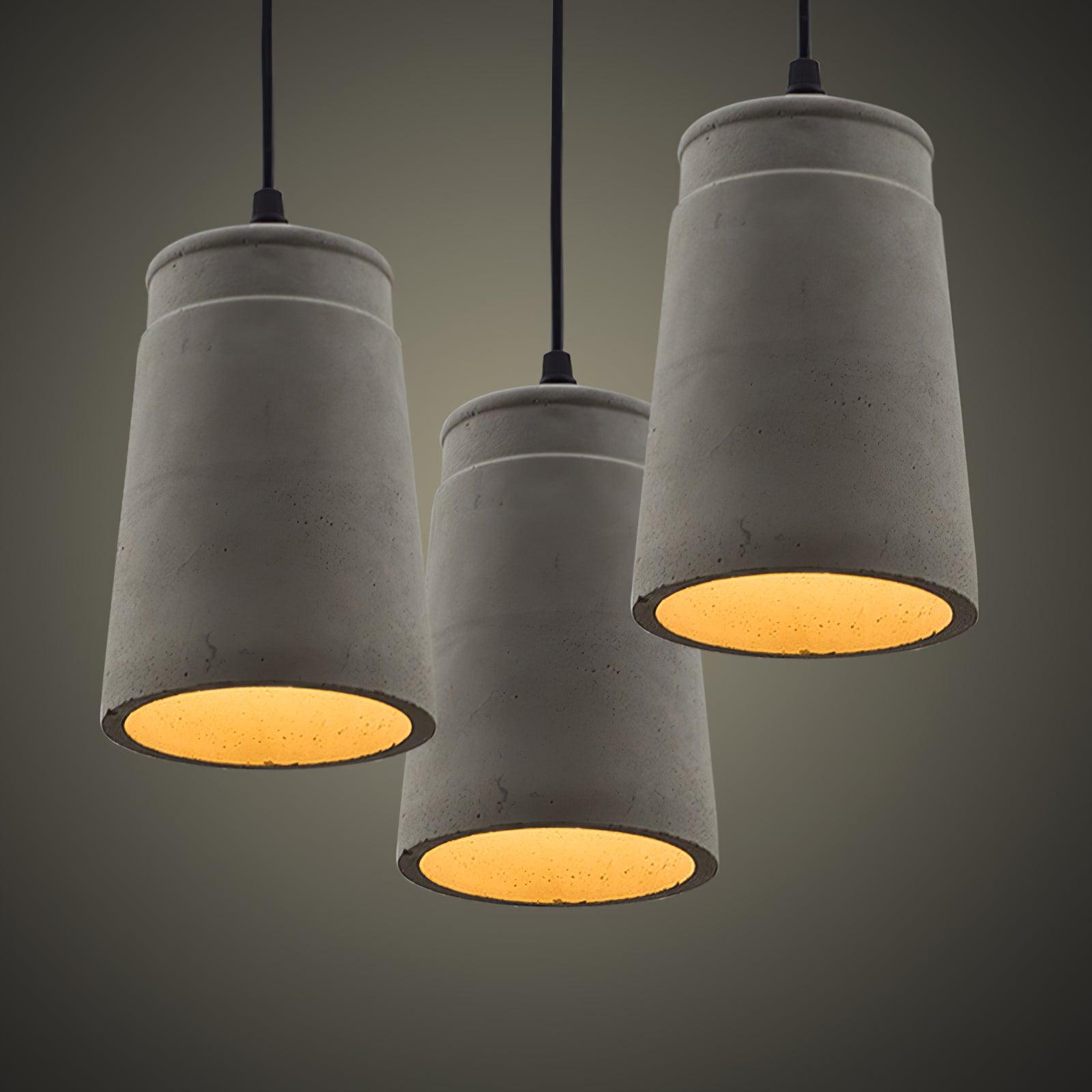 Geo Industrial Cement Pendant Light-Neutral Decor