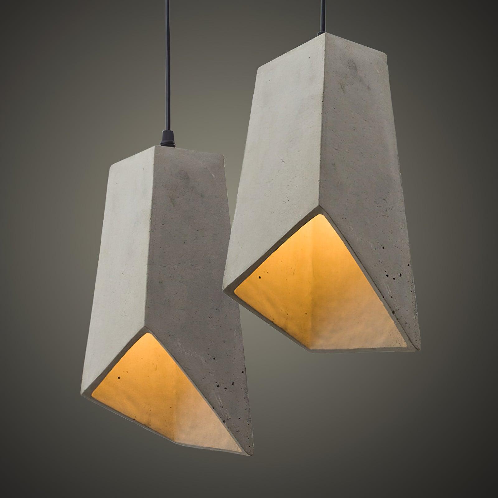 Geo Industrial Cement Pendant Light-Neutral Decor