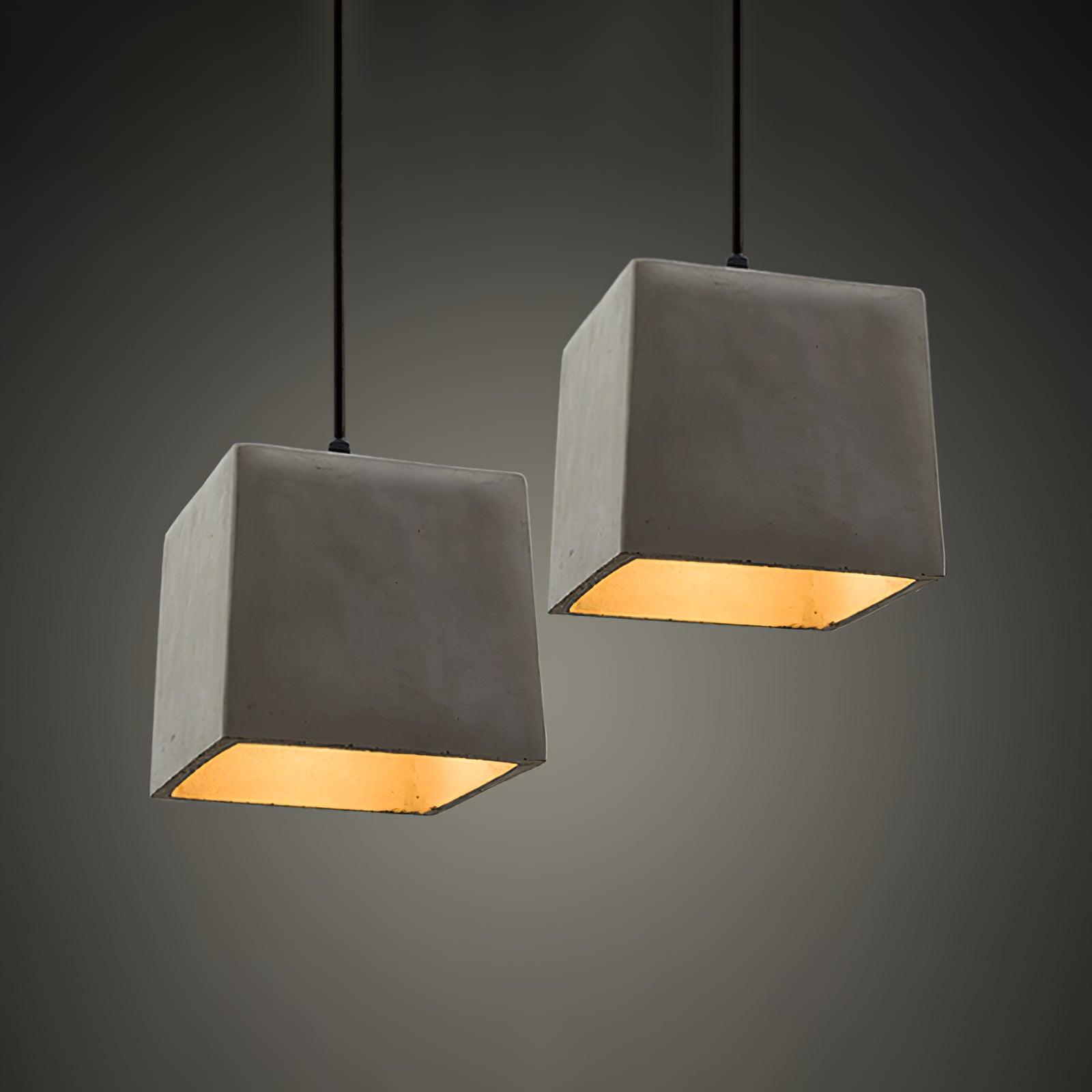 Geo Industrial Cement Pendant Light-Neutral Decor