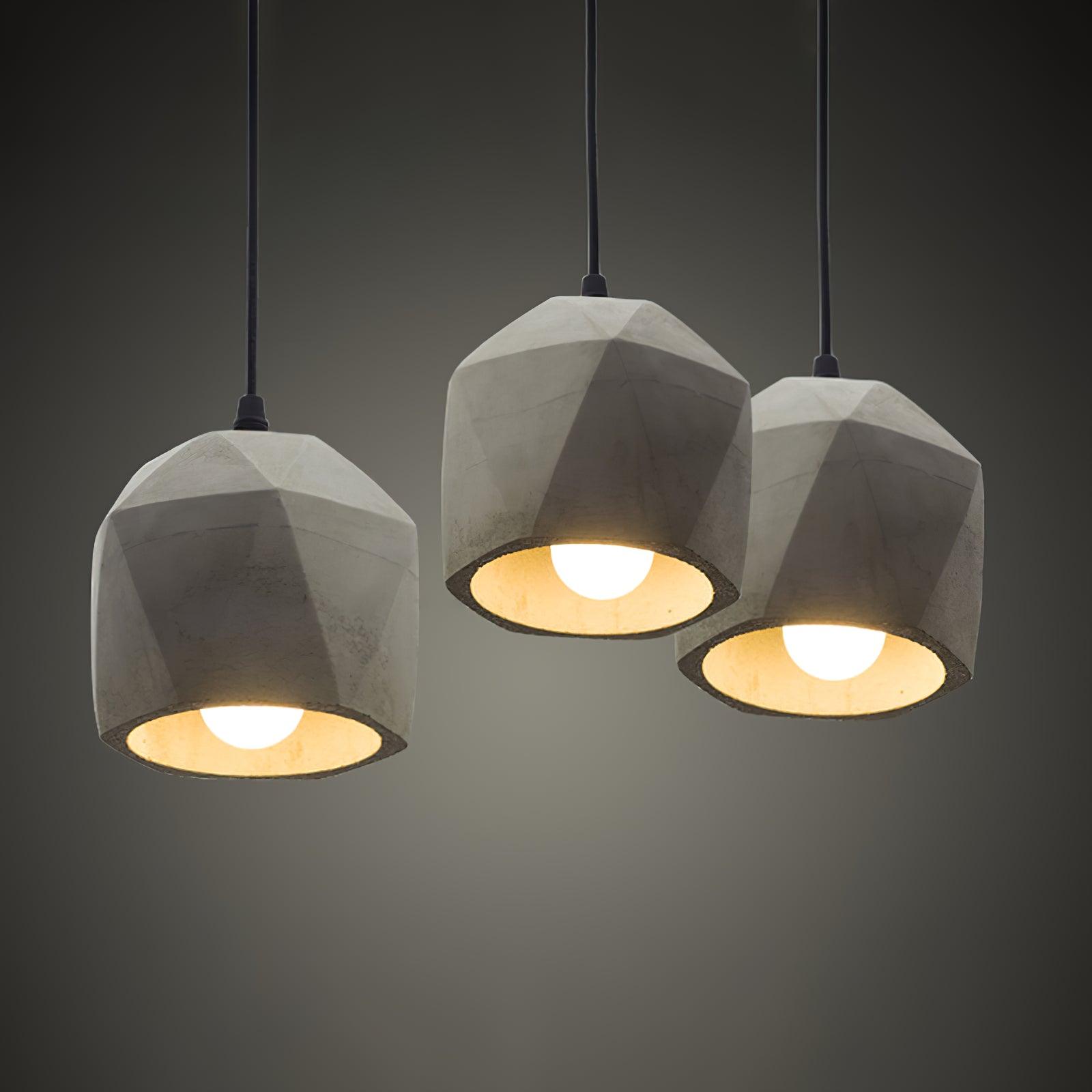 Geo Industrial Cement Pendant Light-Neutral Decor