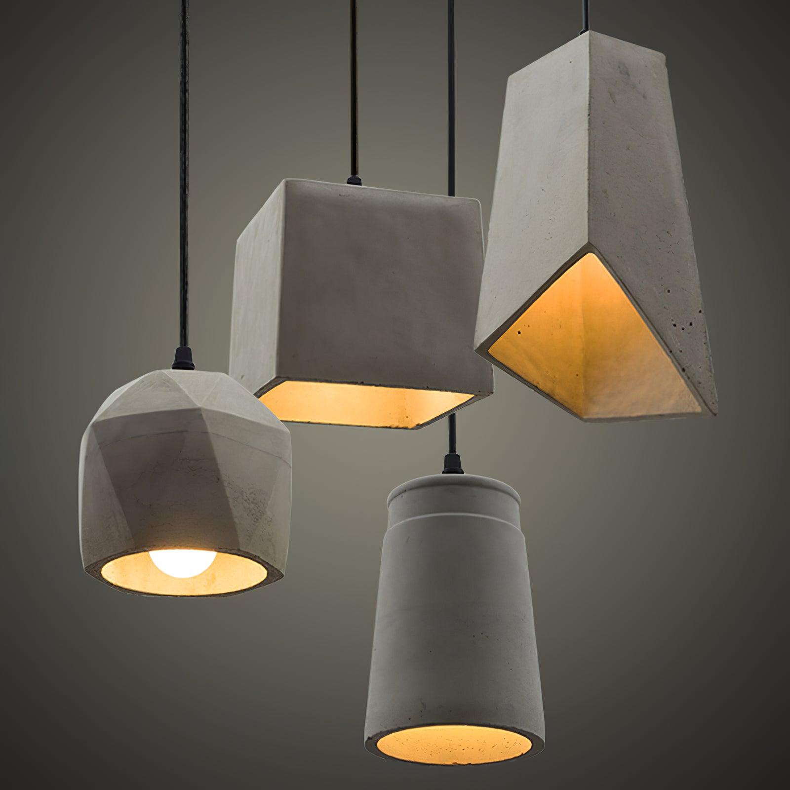 Geo Industrial Cement Pendant Light-Neutral Decor