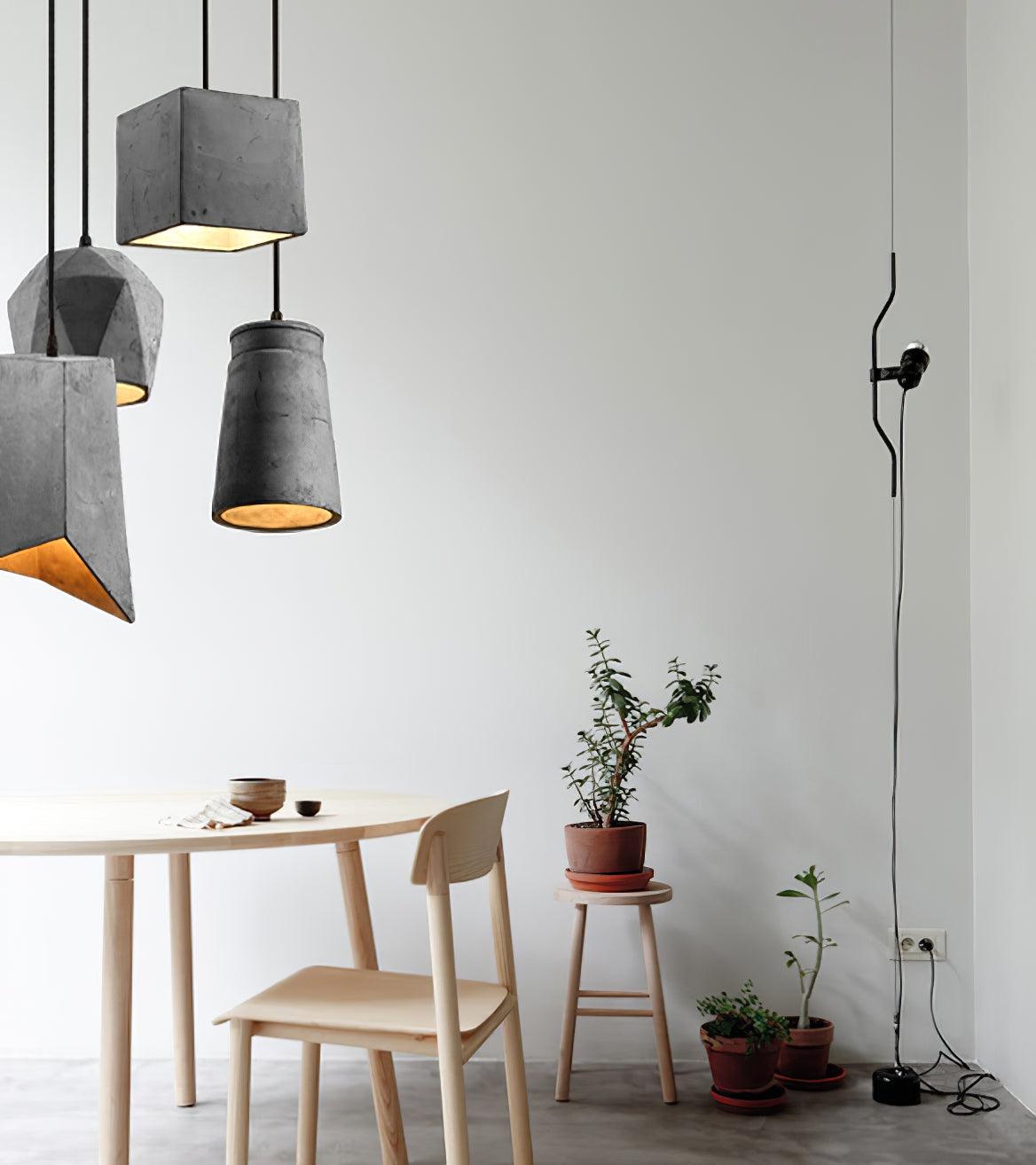 Geo Industrial Cement Pendant Light-Neutral Decor