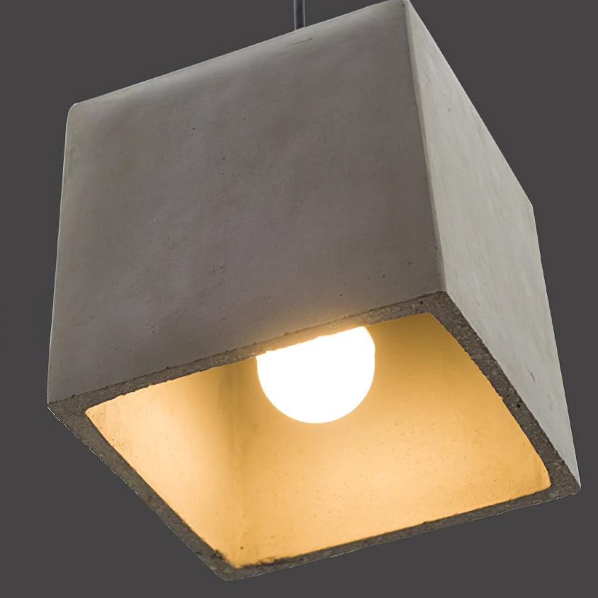 Geo Industrial Cement Pendant Light-Neutral Decor