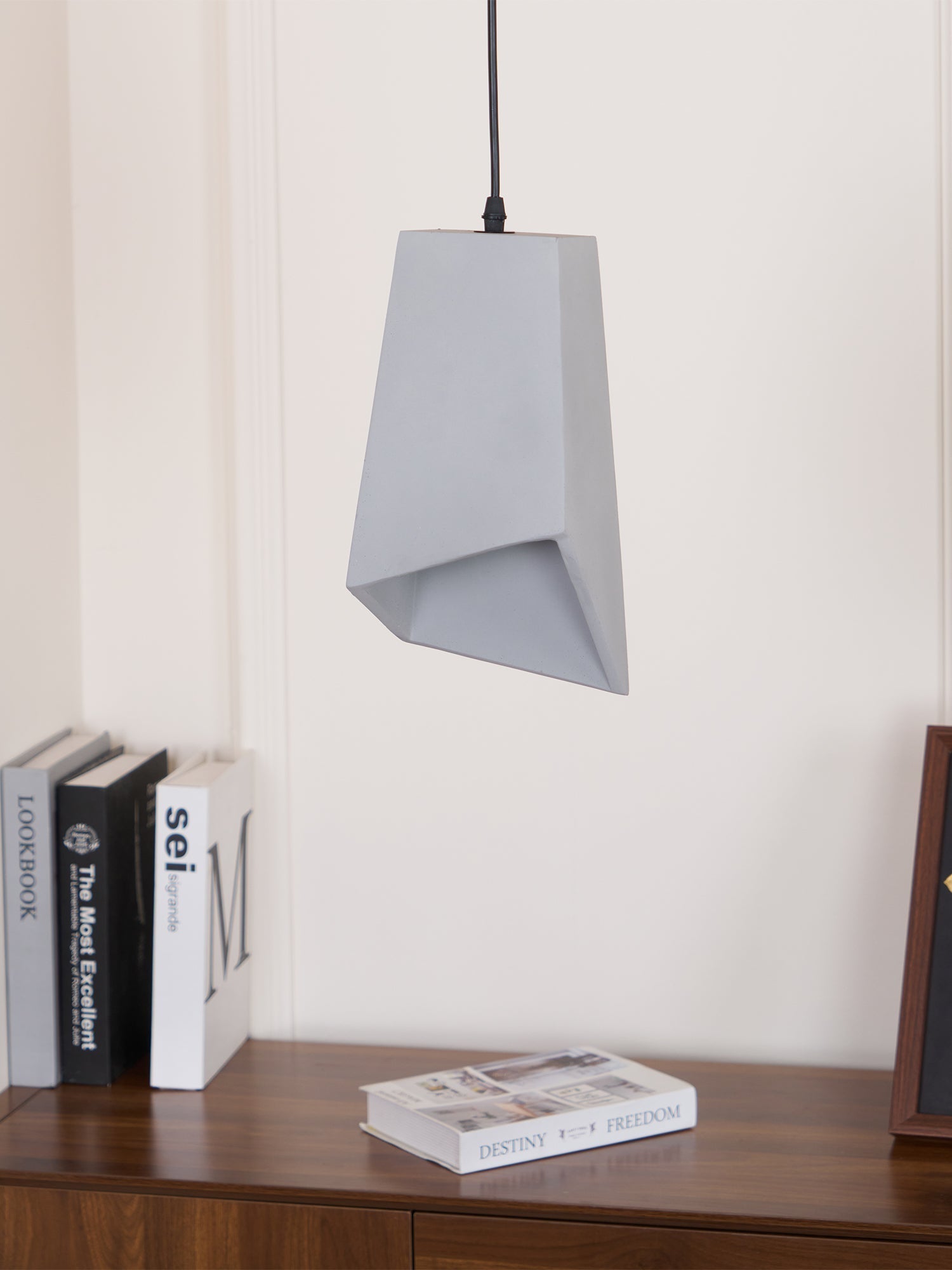 Geo Industrial Cement Pendant Light-Neutral Decor