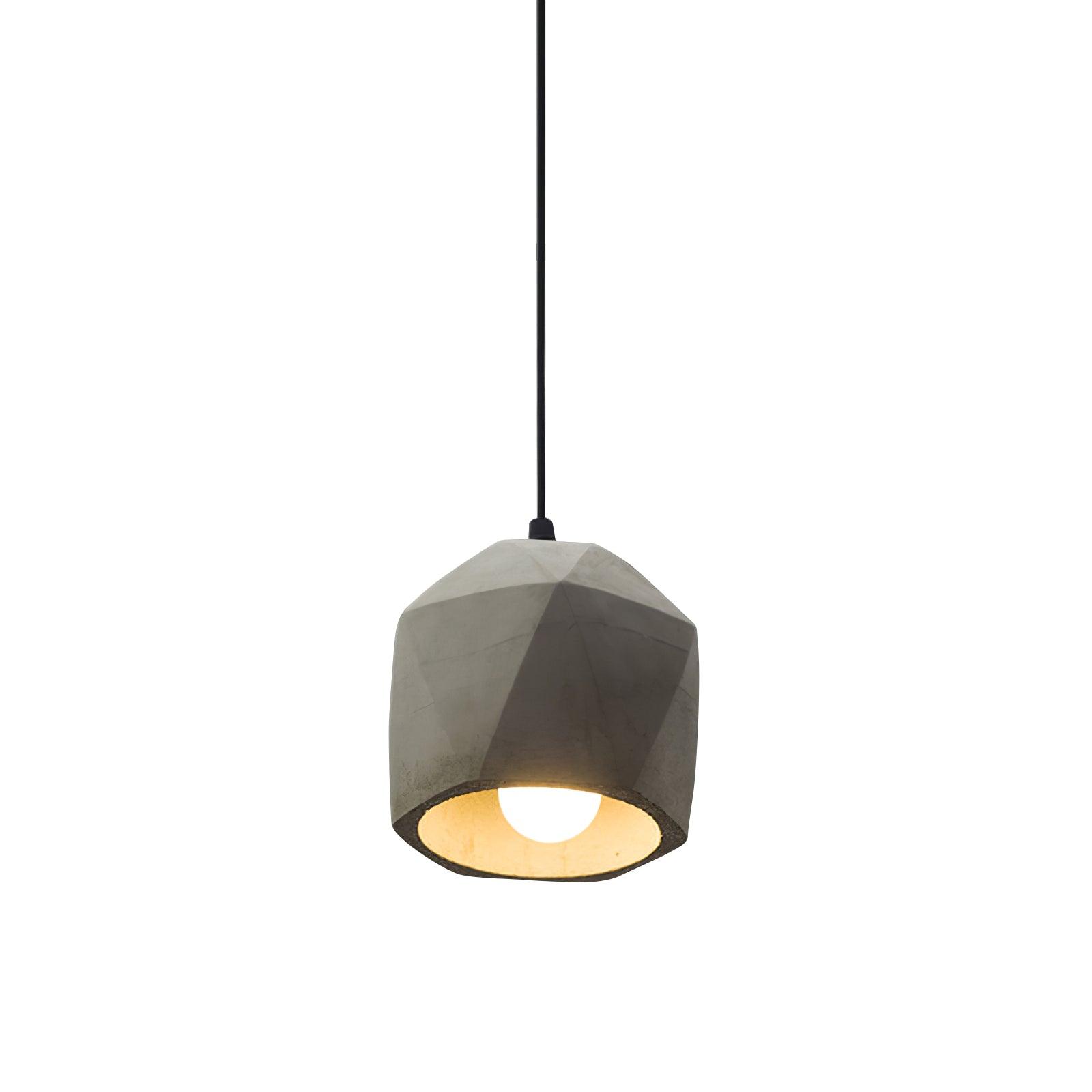Geo Industrial Cement Pendant Light-Neutral Decor