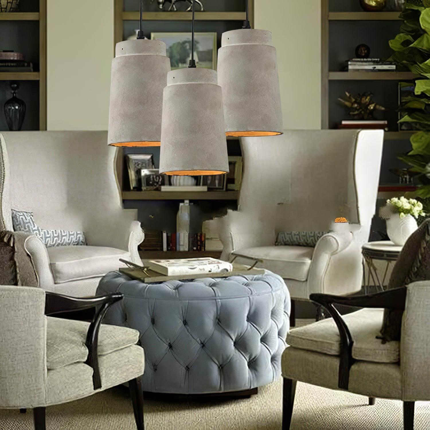 Geo Industrial Cement Pendant Light-Neutral Decor