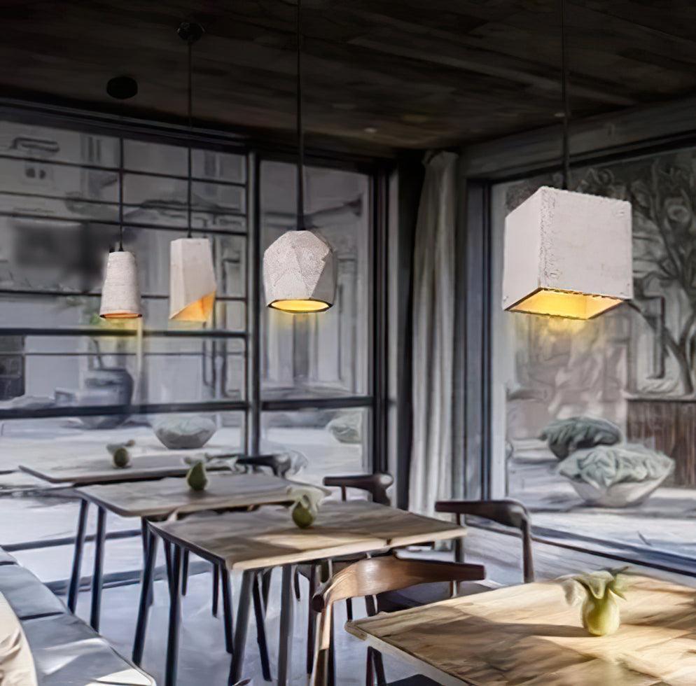 Geo Industrial Cement Pendant Light-Neutral Decor