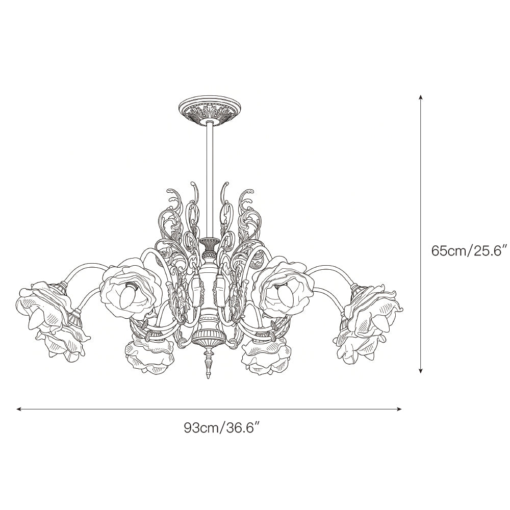The 4-head Georgian Gardens Chandelier against a white background.