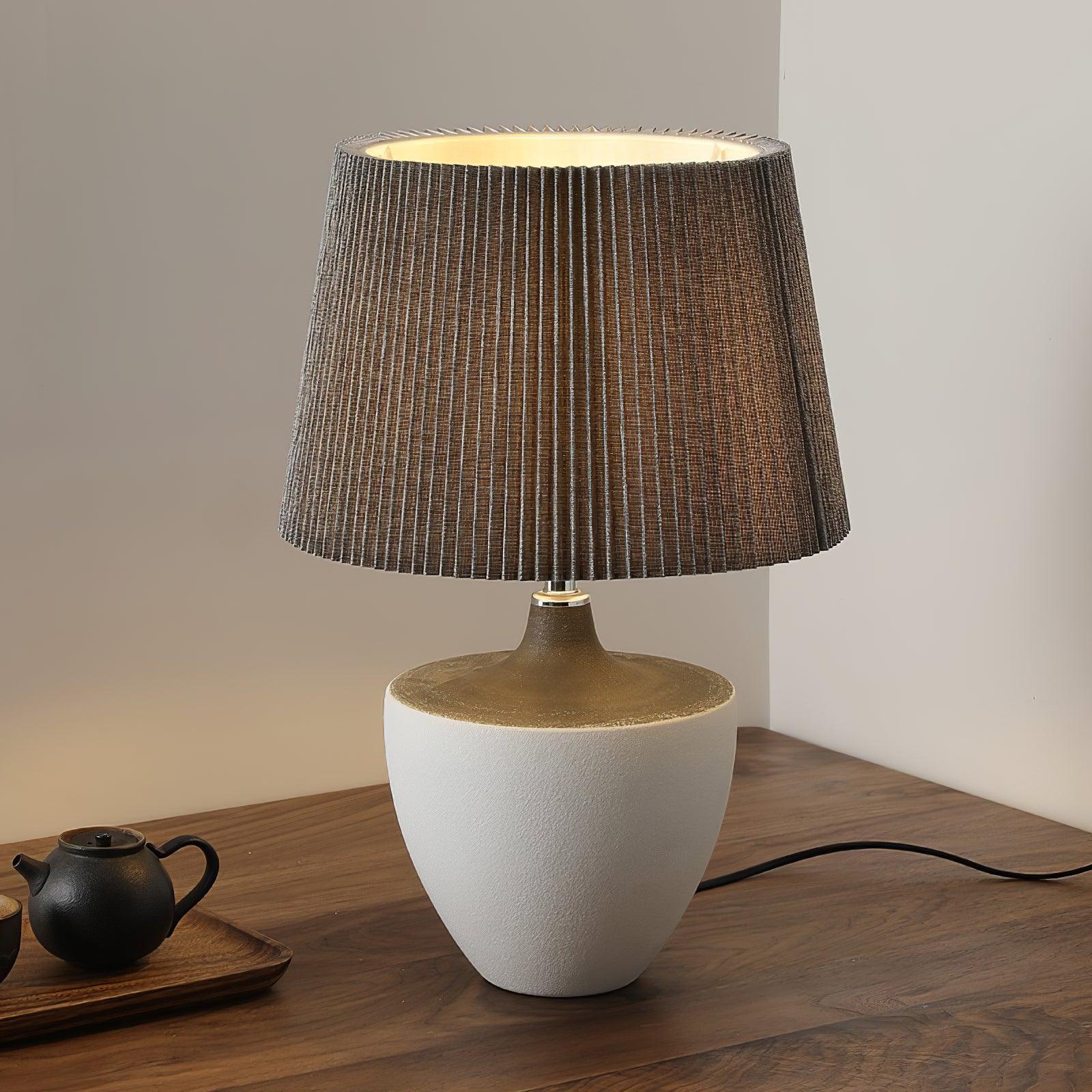 Oasis Fabric Table Lamp-Neutral Decor