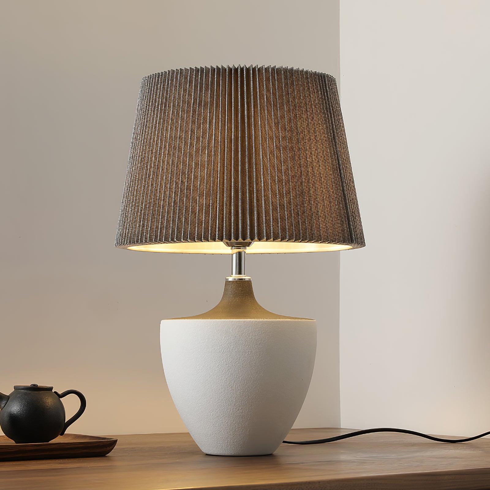 Oasis Fabric Table Lamp-Neutral Decor