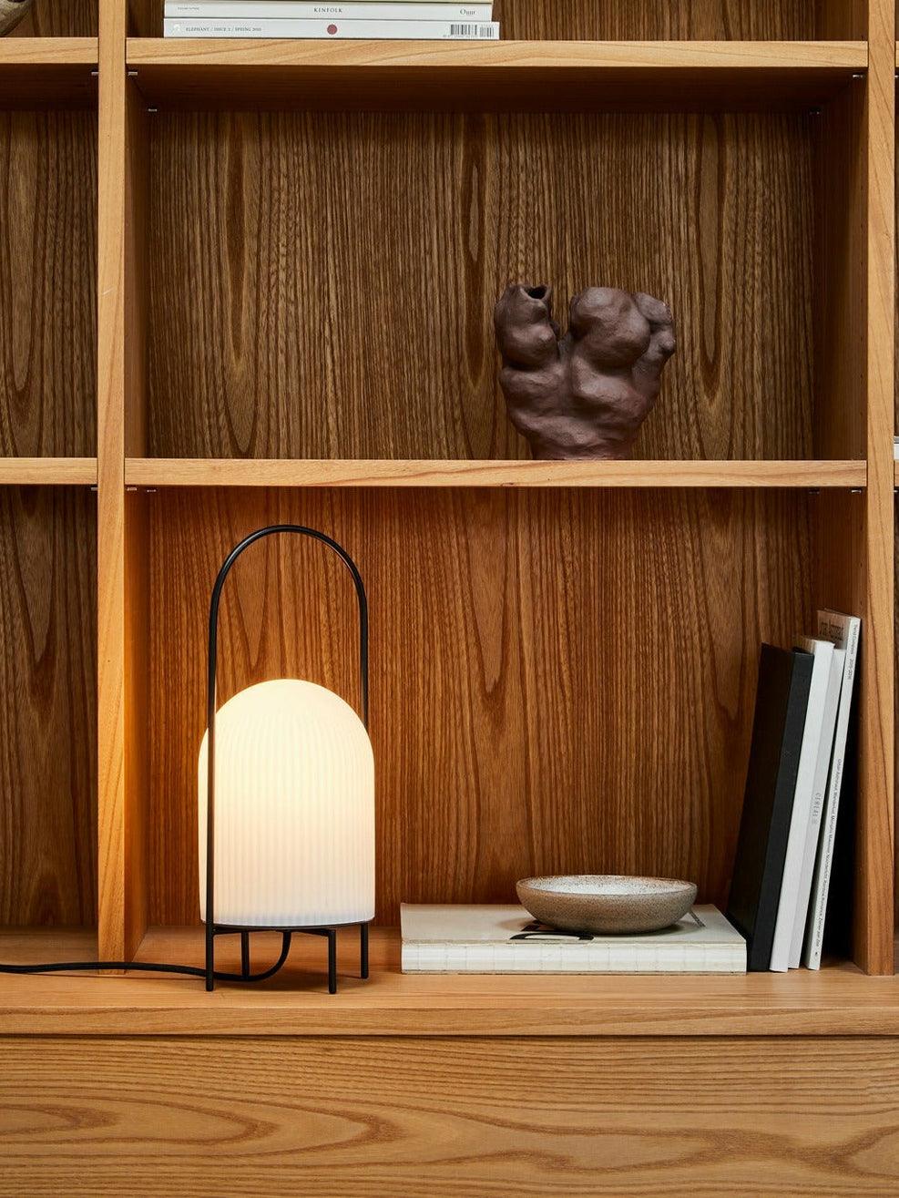 Firaie Glass Minimalist Table Lamp-Neutral Decor