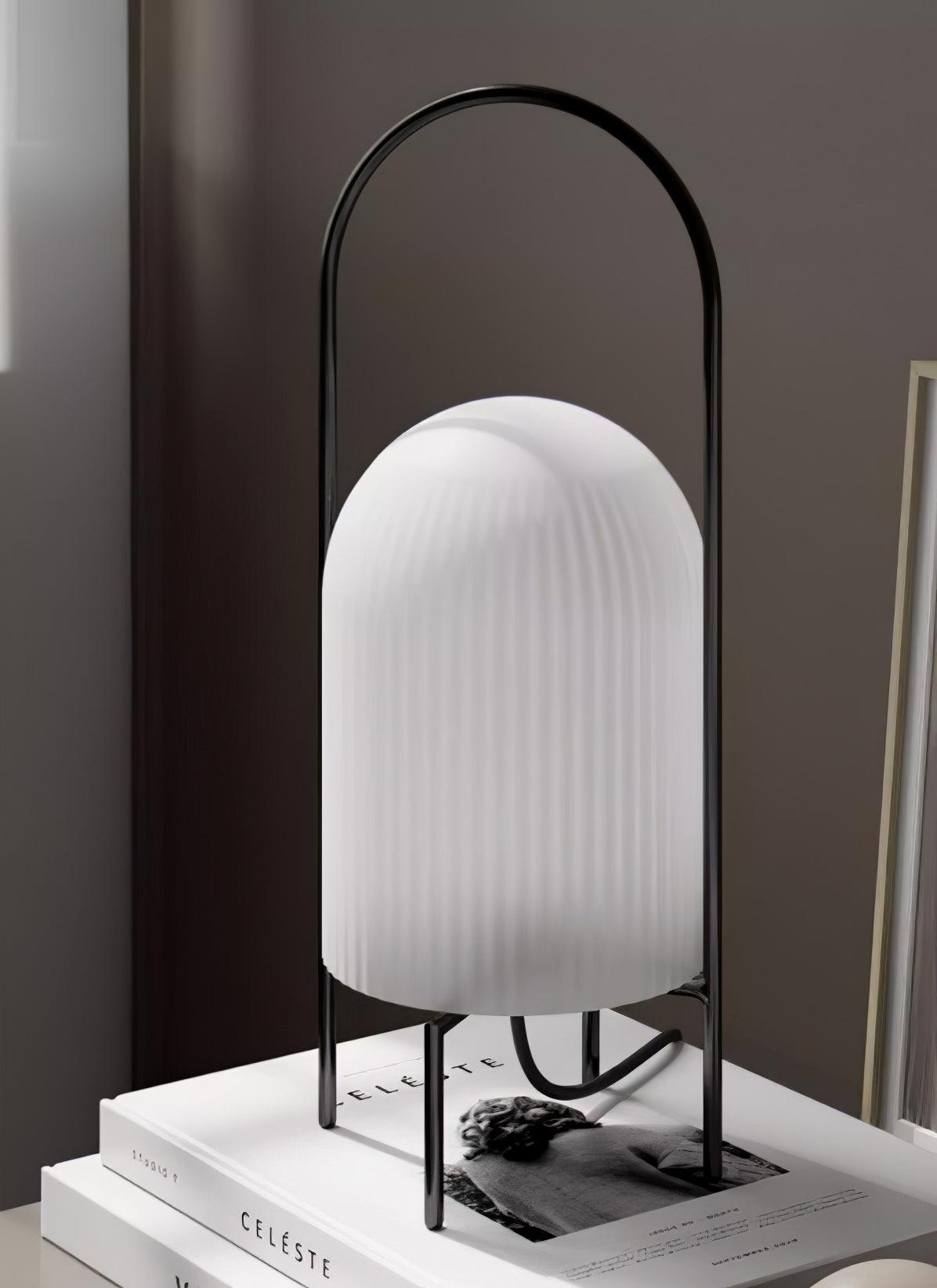 Firaie Glass Minimalist Table Lamp-Neutral Decor