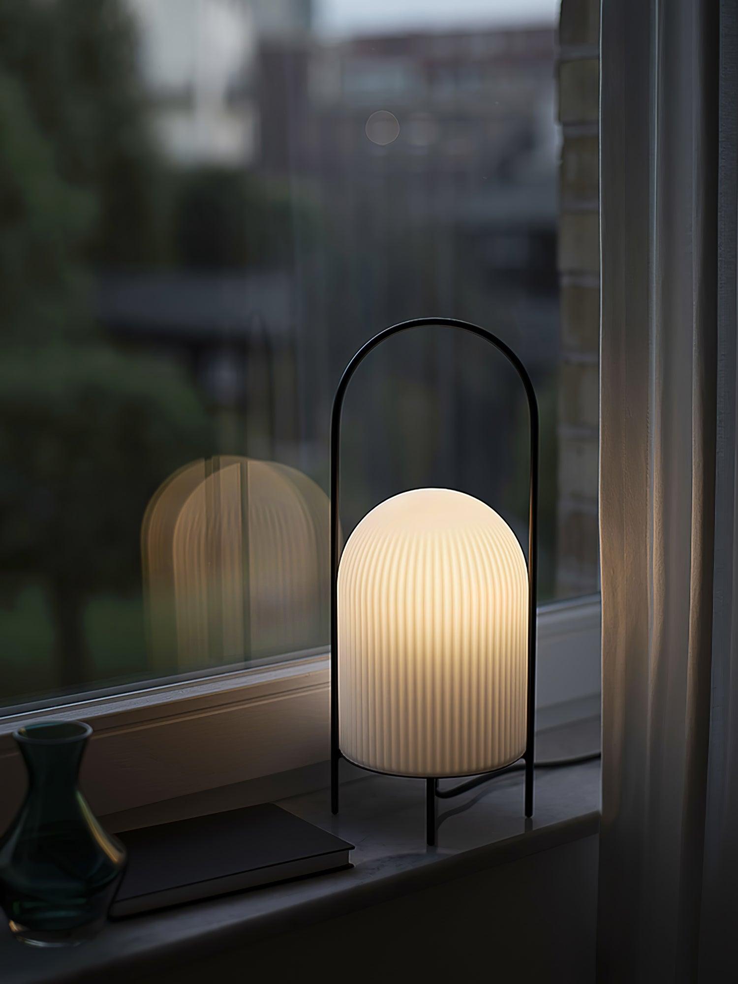 Firaie Glass Minimalist Table Lamp-Neutral Decor