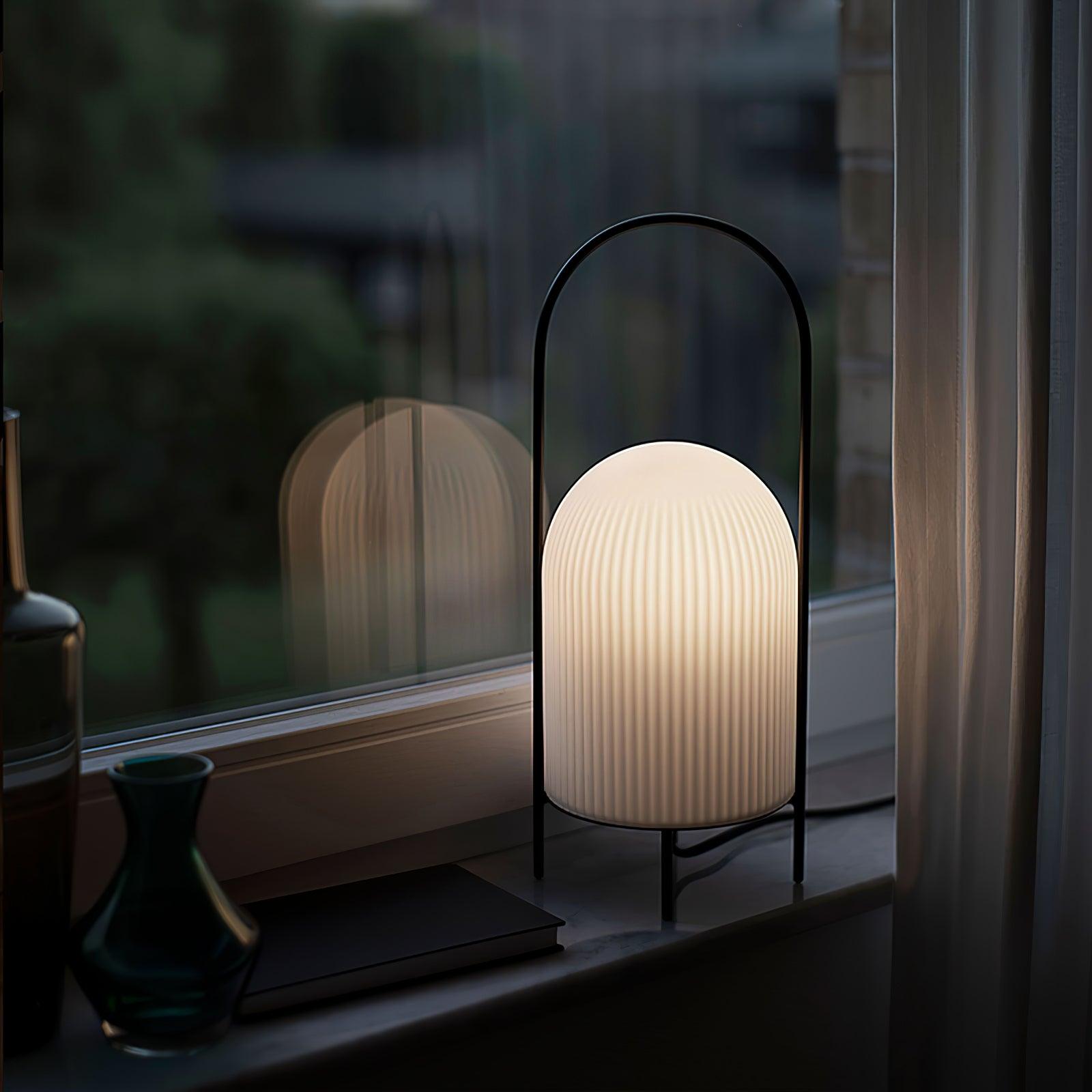 Firaie Glass Minimalist Table Lamp-Neutral Decor