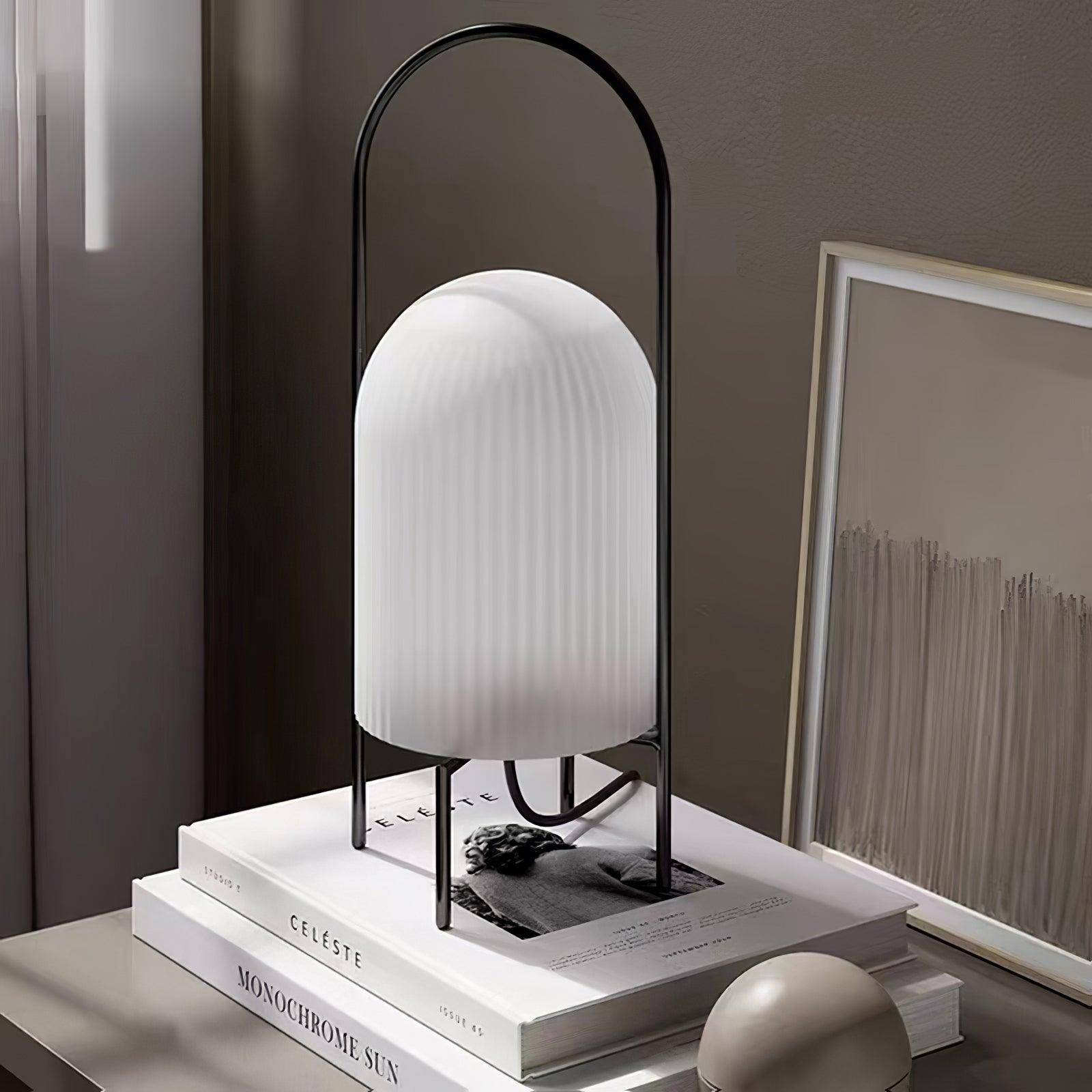 Firaie Glass Minimalist Table Lamp-Neutral Decor
