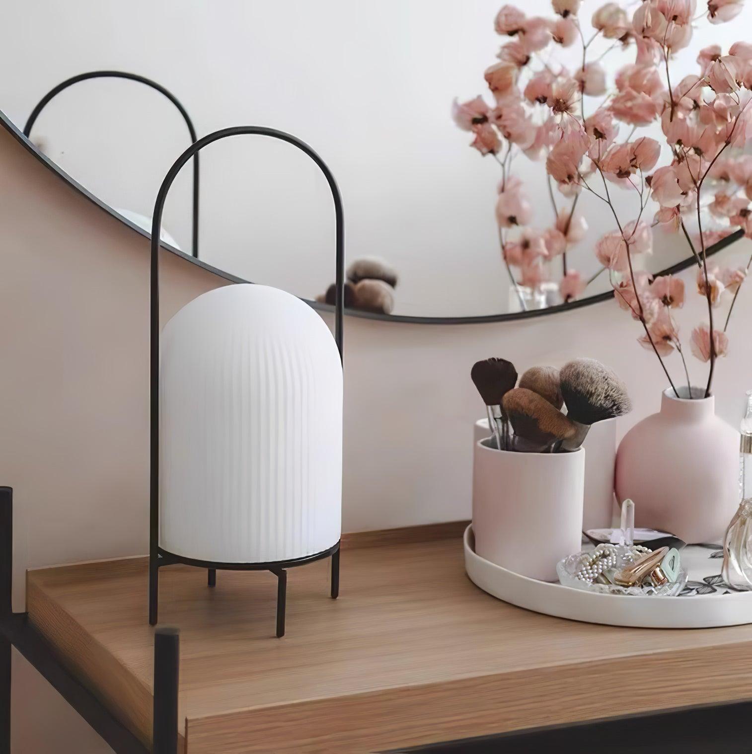 Firaie Glass Minimalist Table Lamp-Neutral Decor