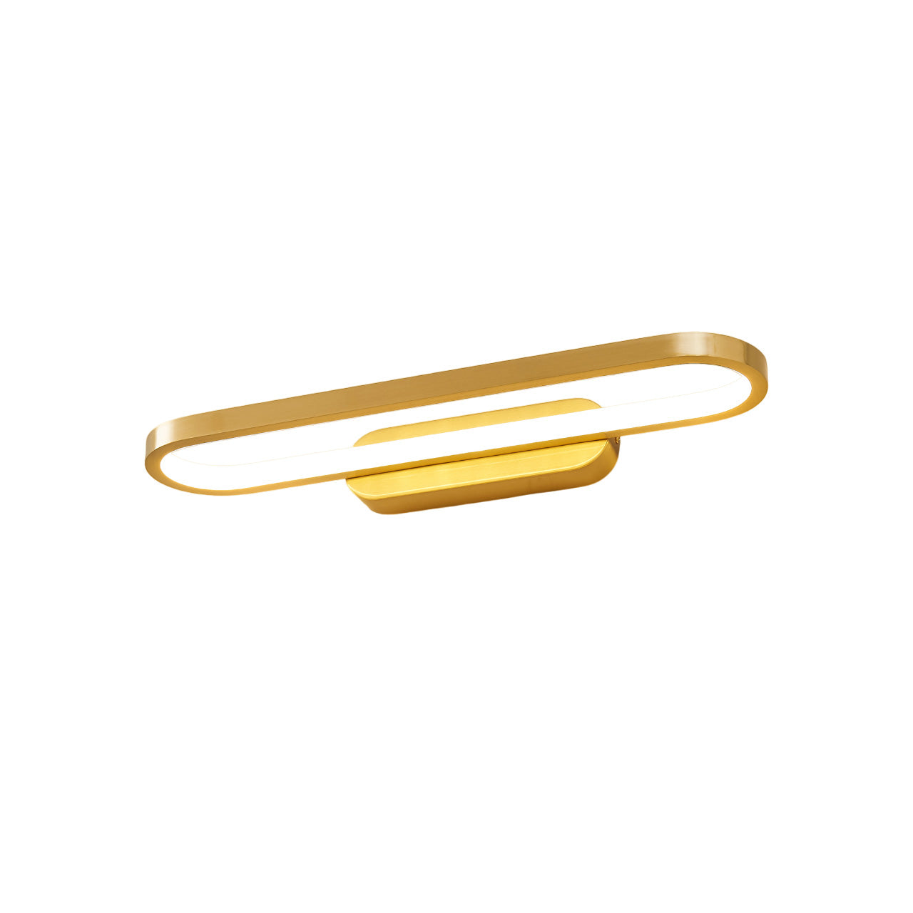 Gianni LED Wall Lamp in brass finish, front view.