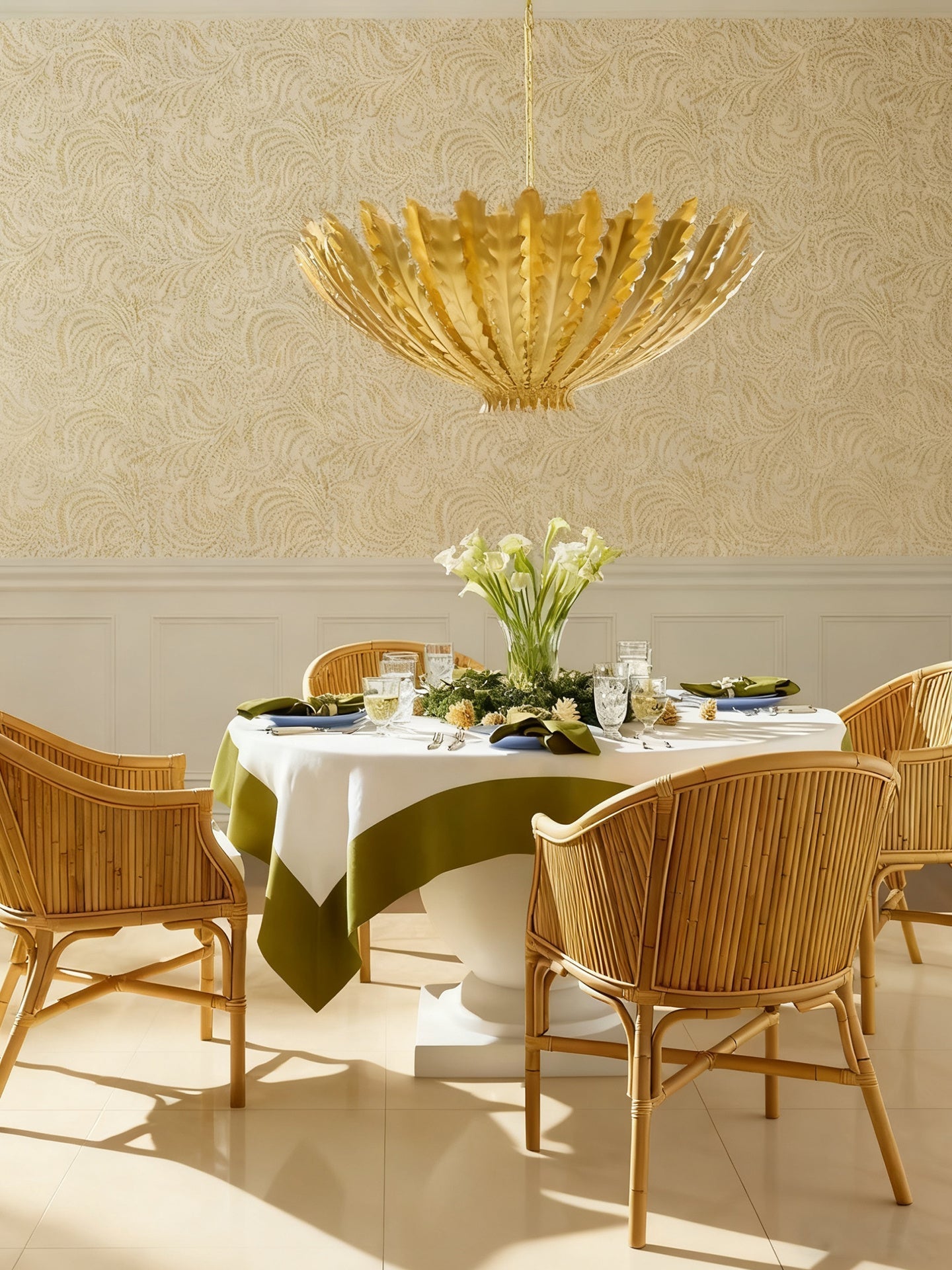 Aurelia Luxurious Gilded Acanthus Chandelier-Neutral Decor