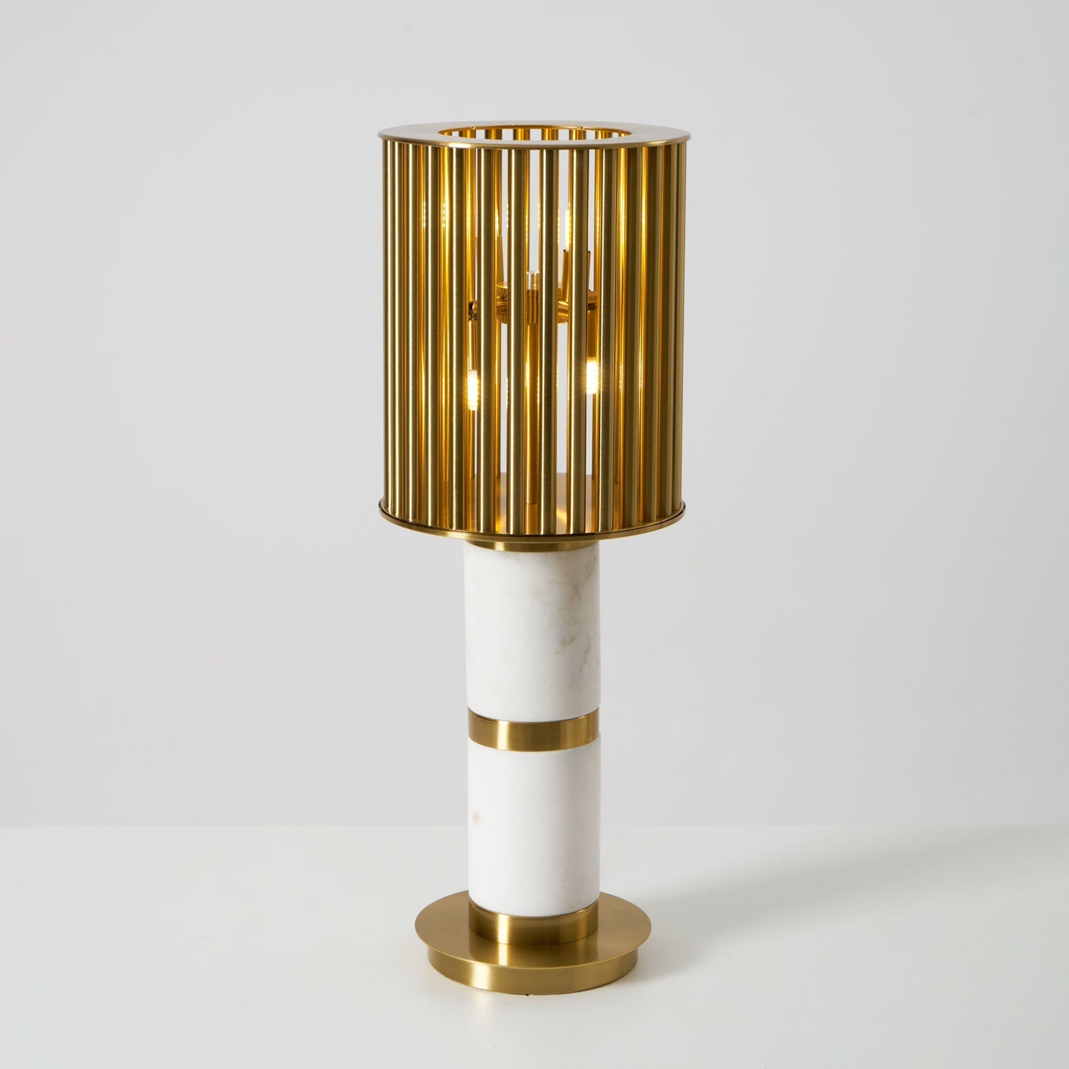 Elios Gilded Cage Table Lamp-Neutral Decor
