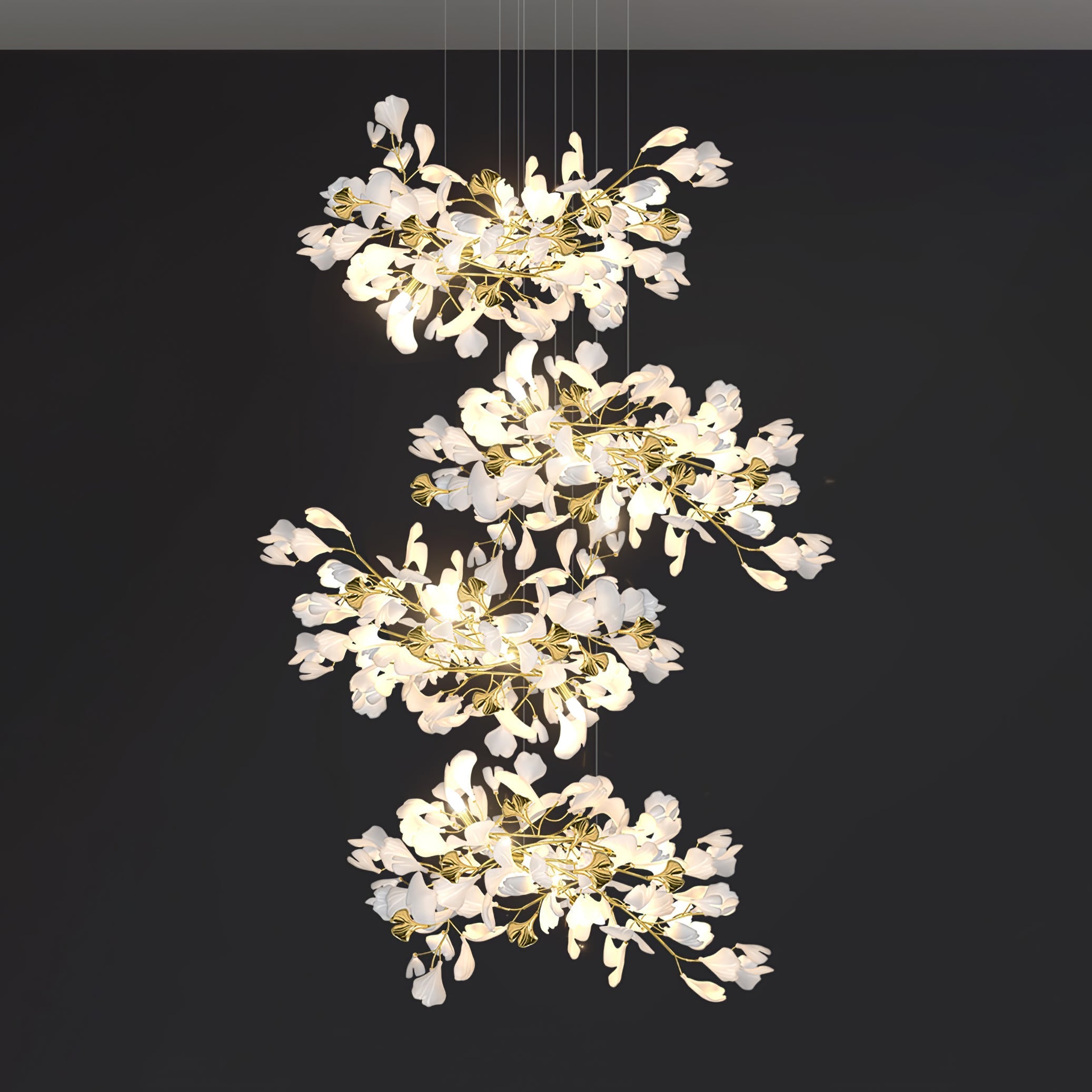 Eurzoris Gingko Leaf Chandelier-Neutral Decor