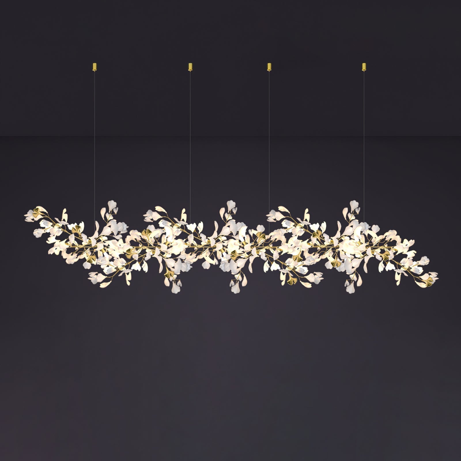 Eurzoris Gingko Leaf Chandelier-Neutral Decor