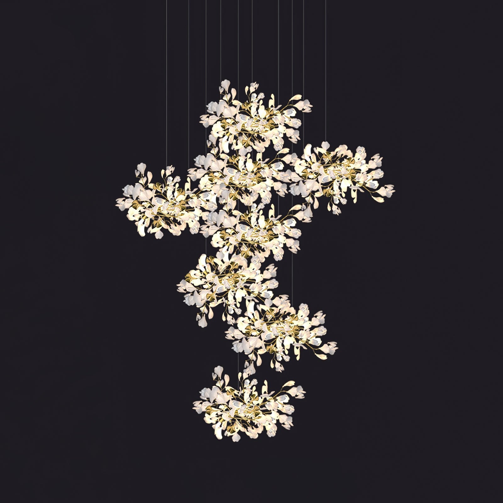 Eurzoris Gingko Leaf Chandelier-Neutral Decor