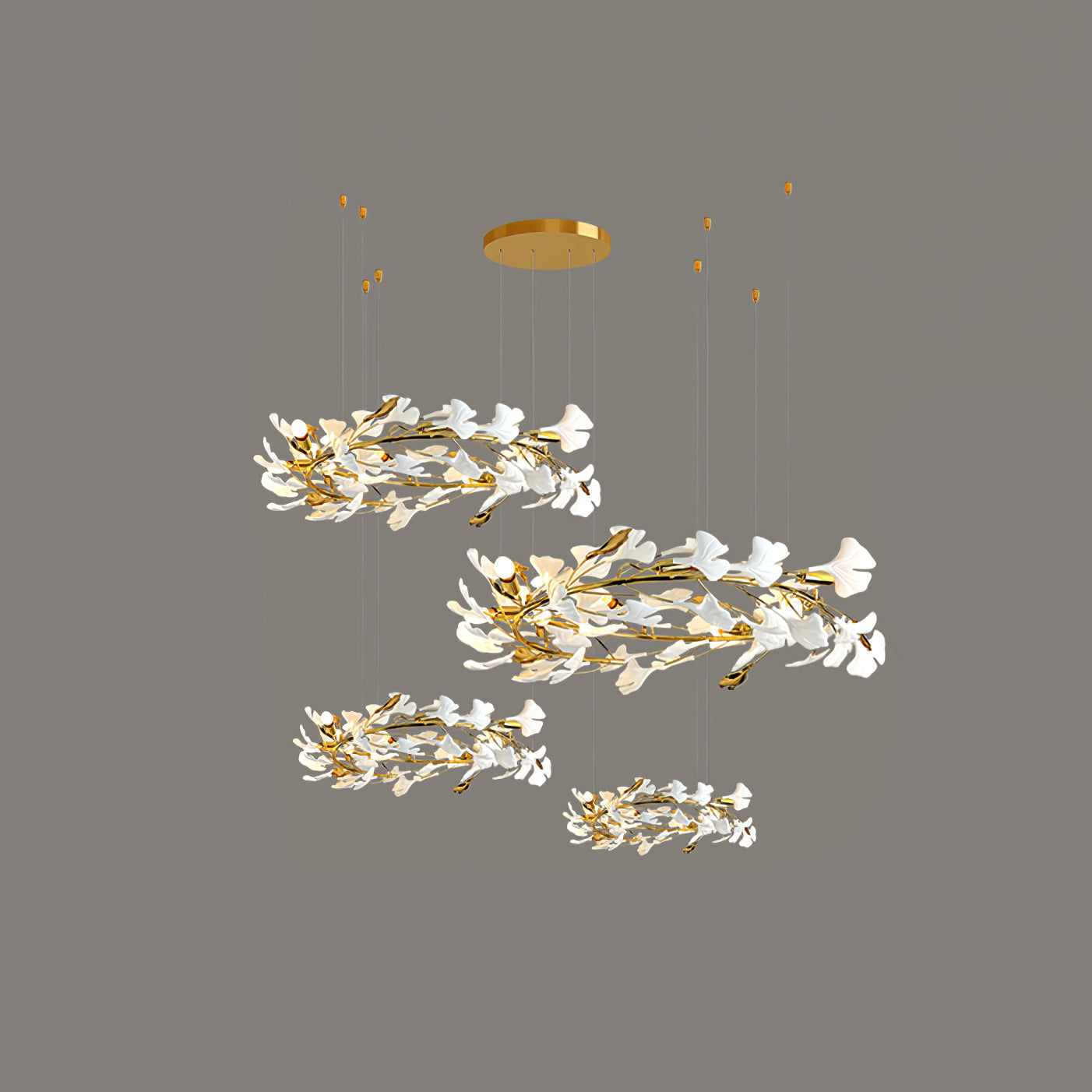 Eurzoris Gingko Leaf Chandelier-Neutral Decor